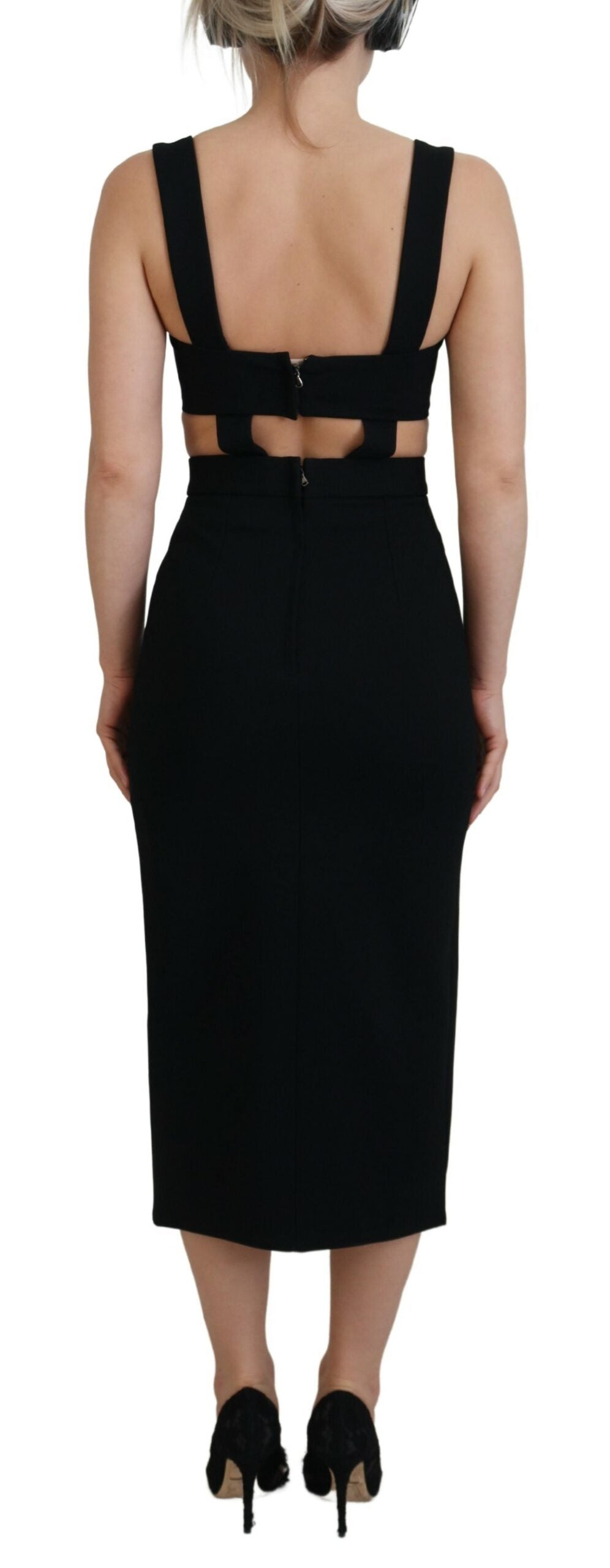 - Elegant Black Midi Sheath Dress