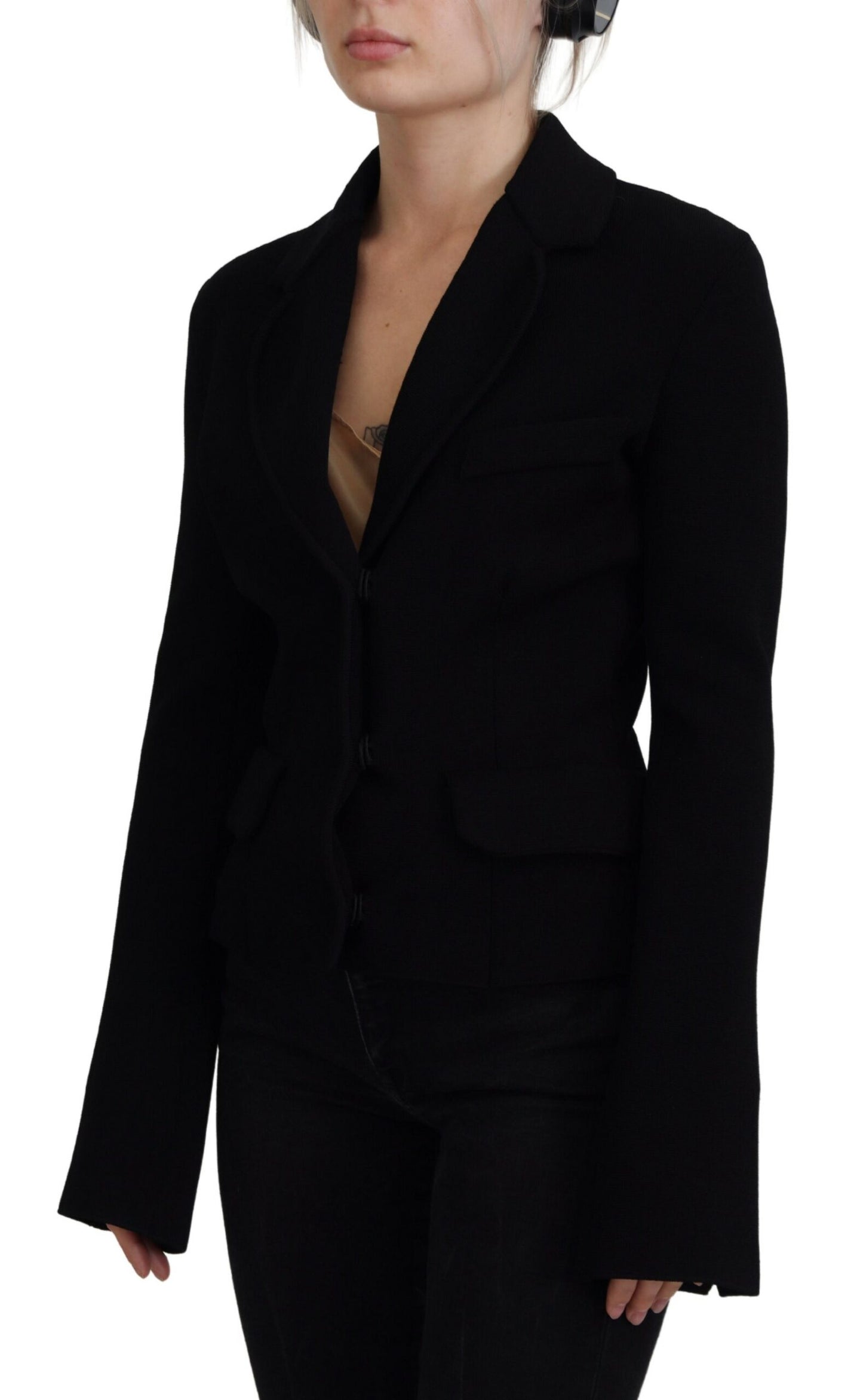Elegant Black Long Sleeve Jacket - The Luxe Alliance