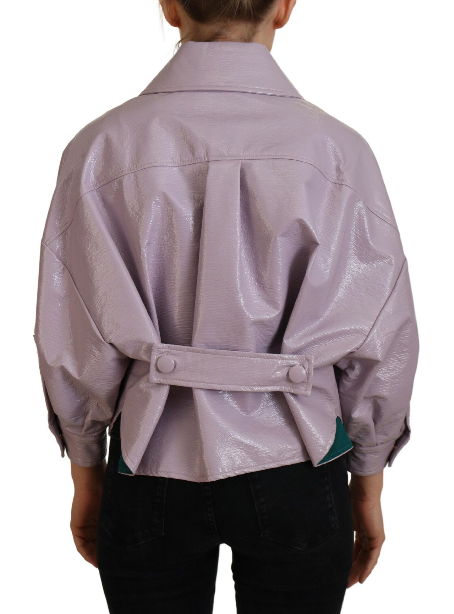 - Chic Purple Cropped Jacket - A Style Statement