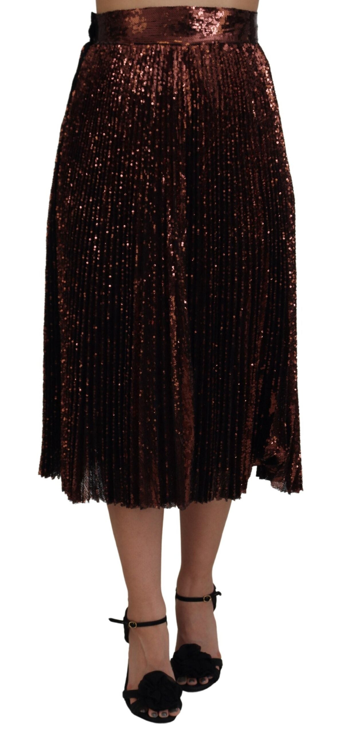 - Elegant High Waist A-Line Midi Skirt