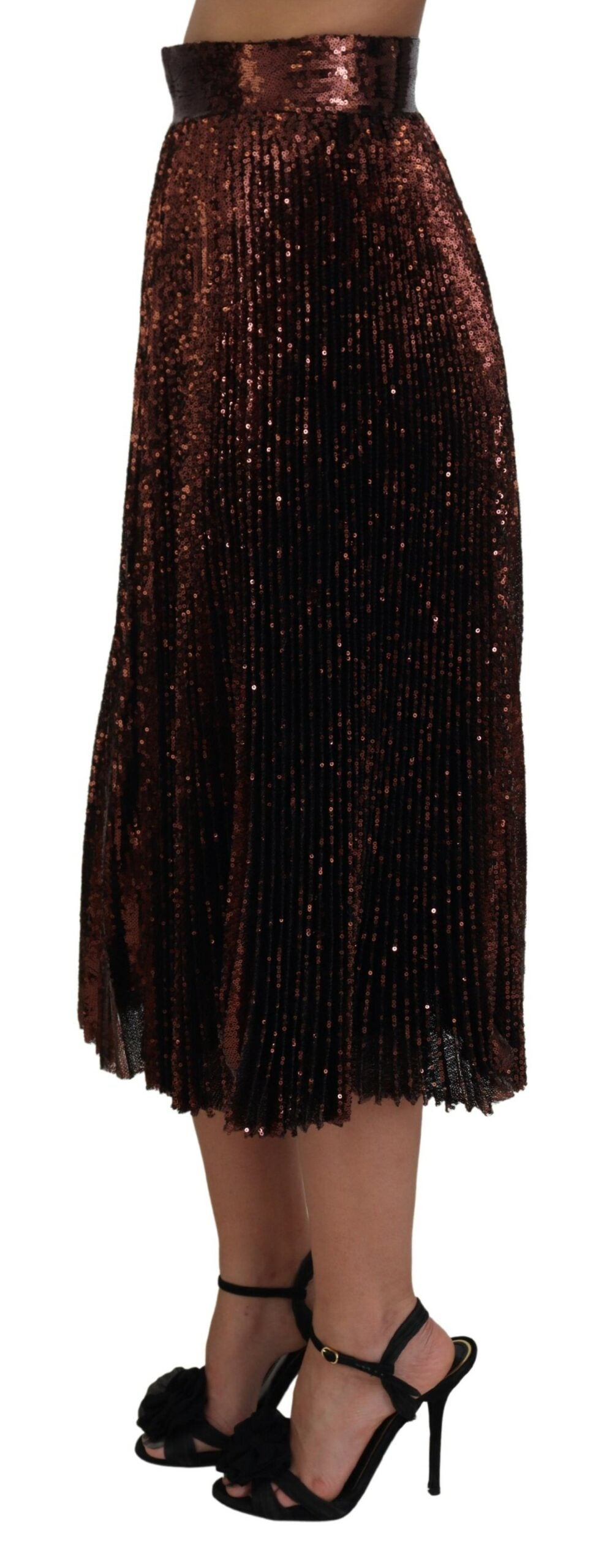 - Elegant High Waist A-Line Midi Skirt