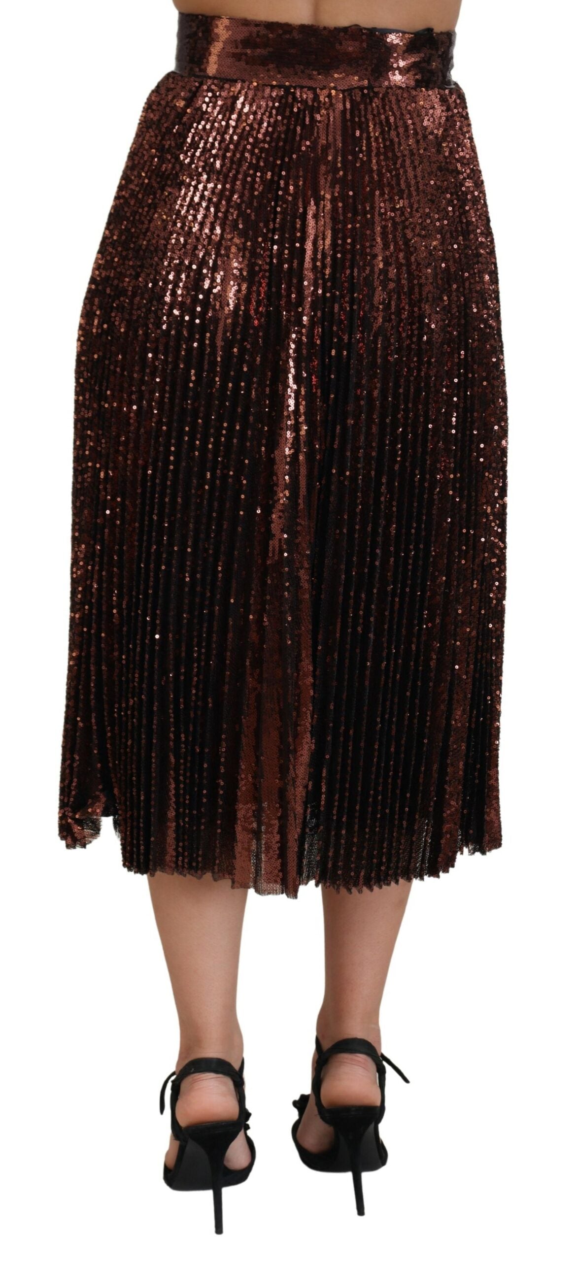 - Elegant High Waist A-Line Midi Skirt