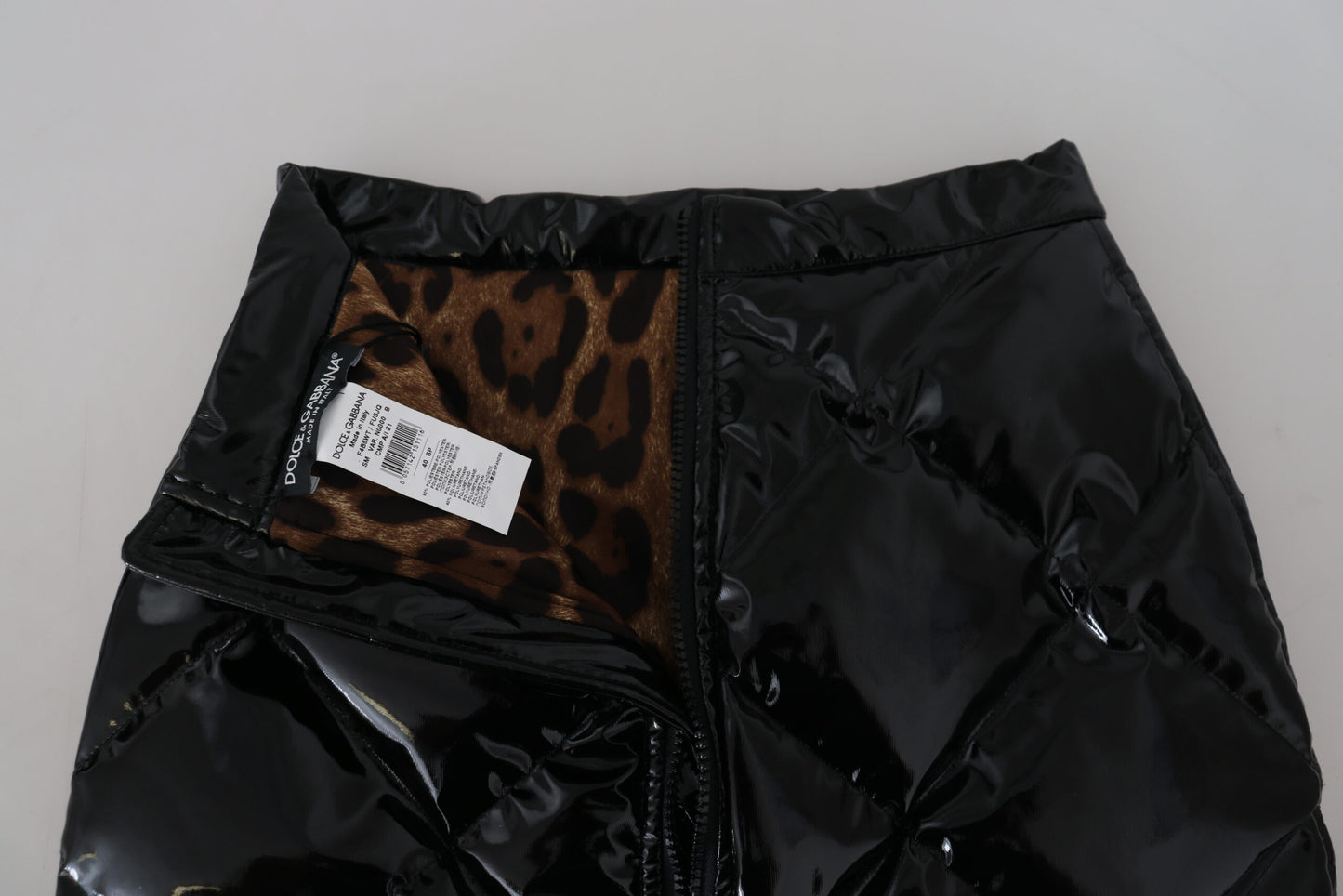 - Elegant High Waist Mini Skirt in Shiny Black