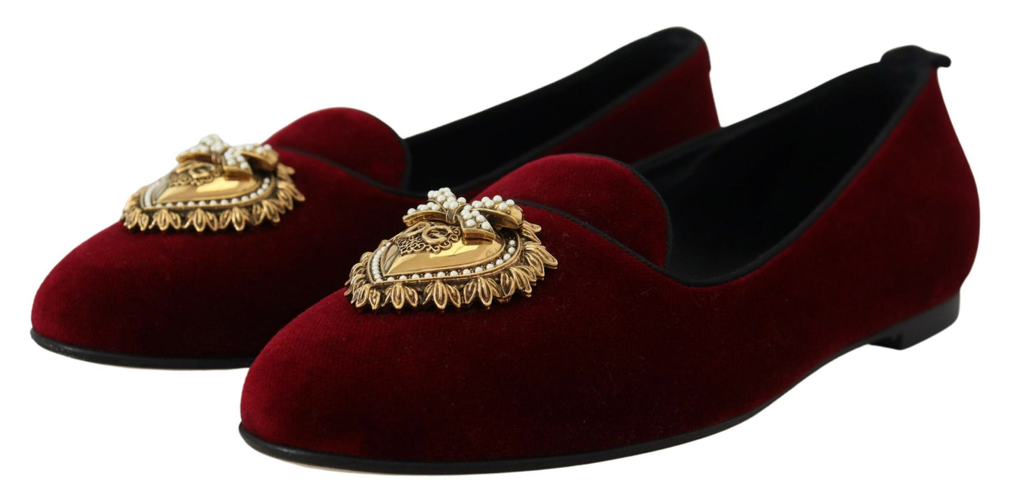 - Bordeaux Velvet Devotion Loafers