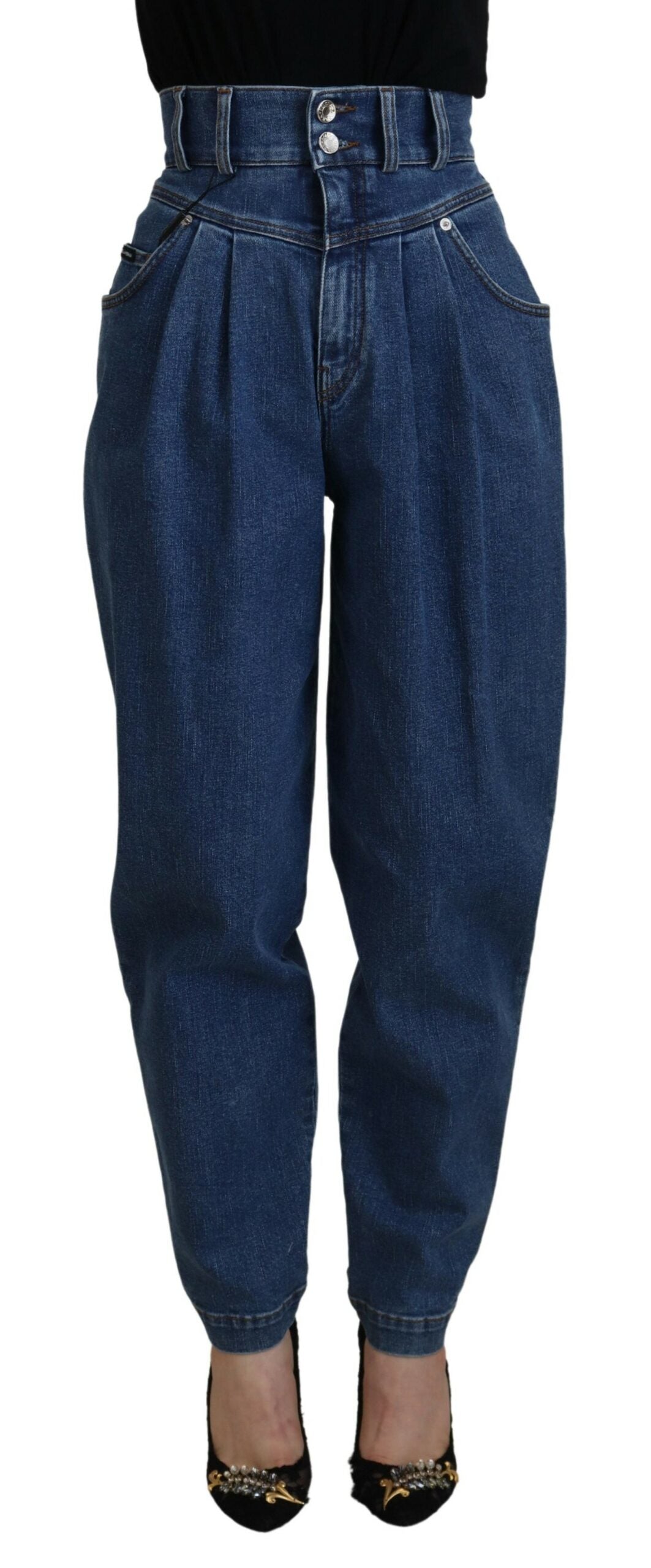 - Elegant High Waist Blue Jeans