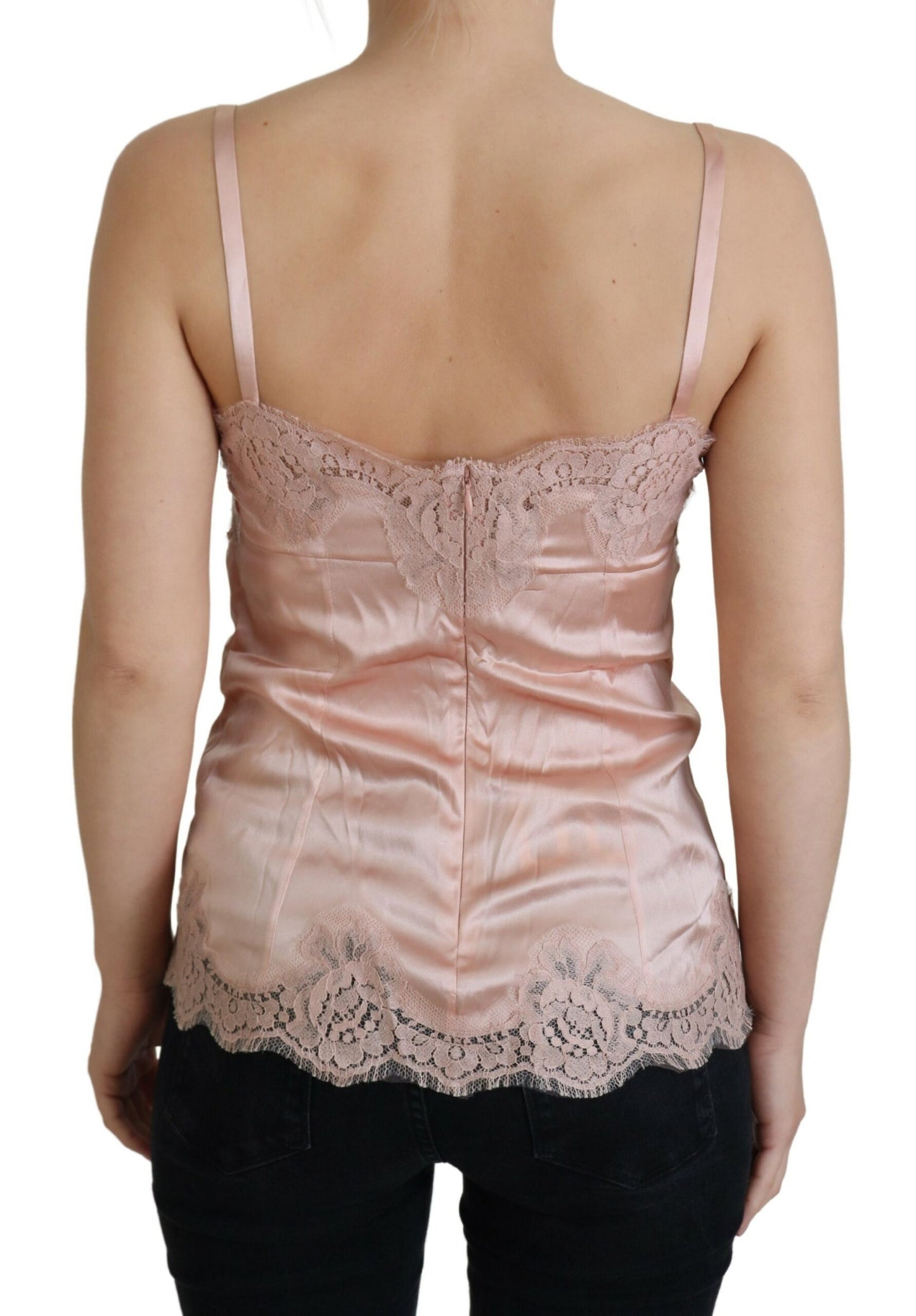 - Elegant Pink Silk Lingerie Top