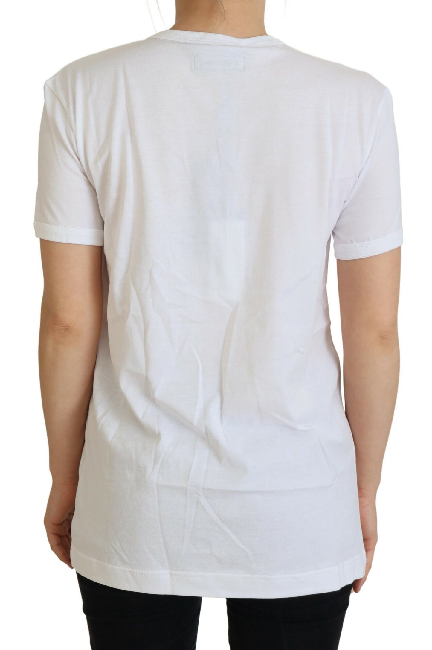 - Elegant White Crewneck Cotton T-Shirt