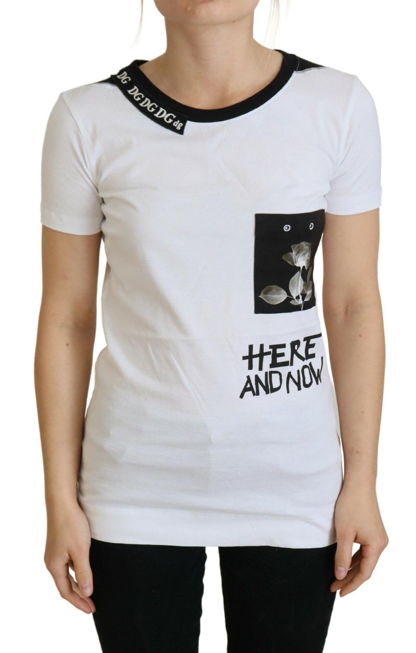 - Chic Monochrome 'Here and Now' Cotton Tee