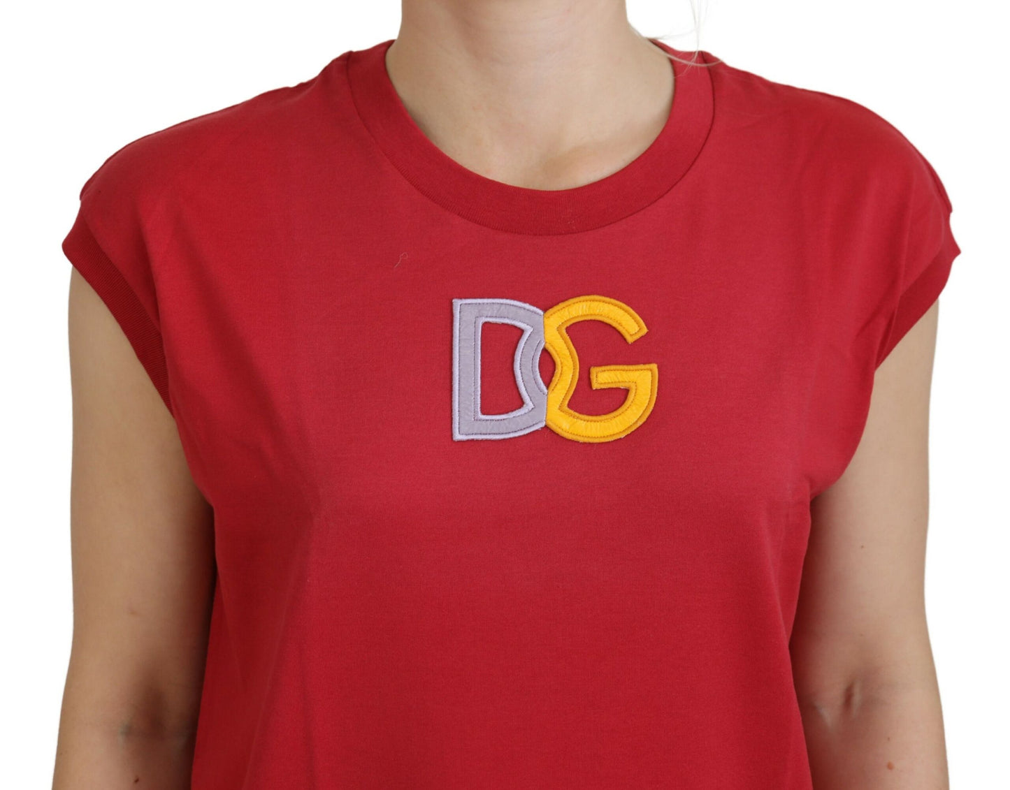 - Elegant Red Sleeveless Cotton Tank Top