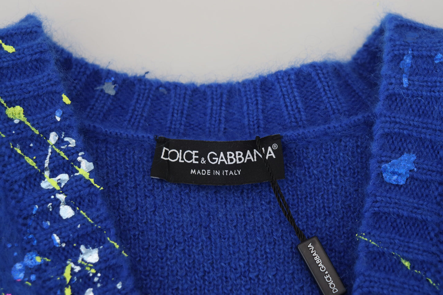 - Elegant Multicolor Splash Mohair Cardigan