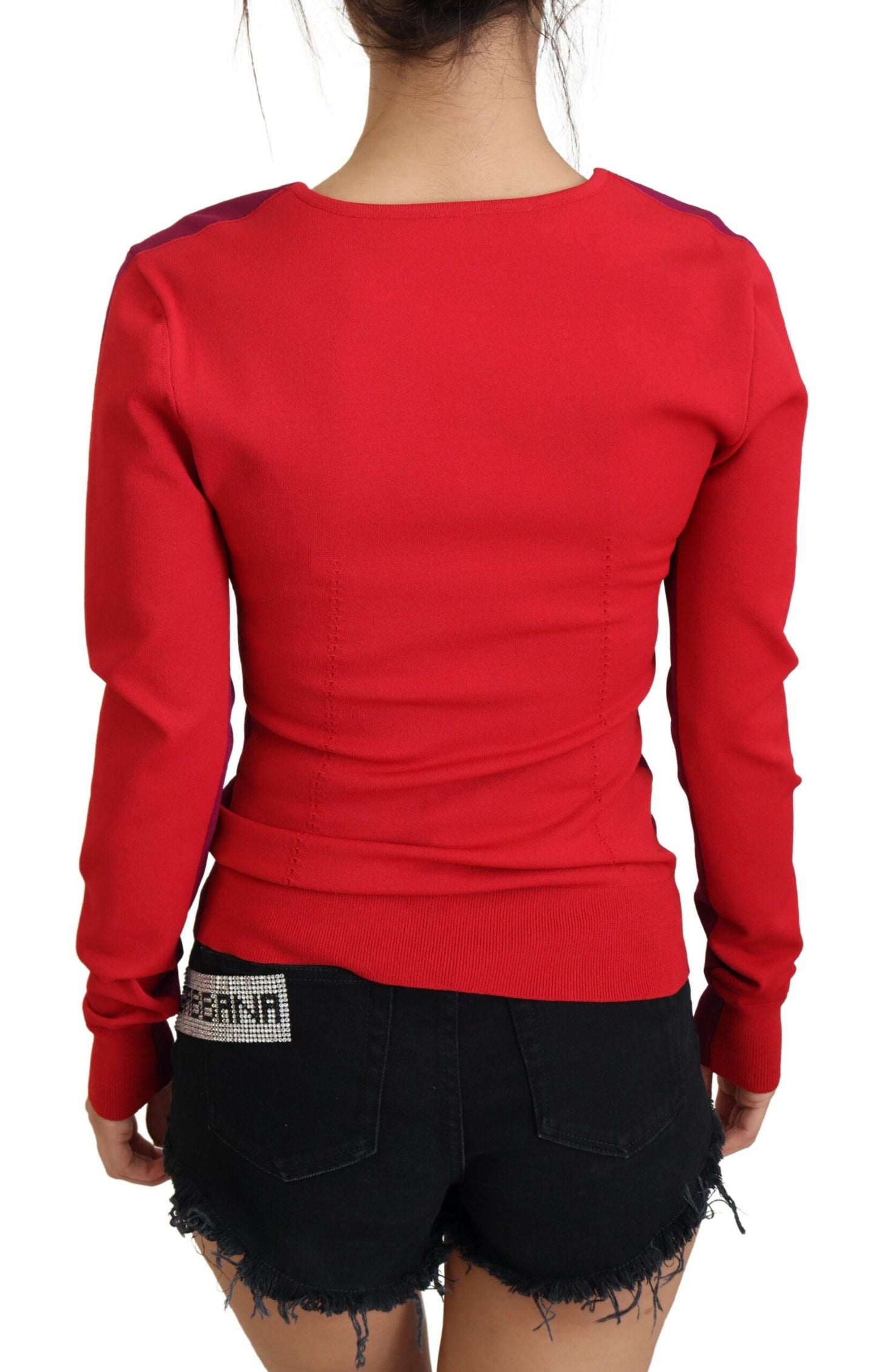 - Multicolor Square Neck Pullover Sweater