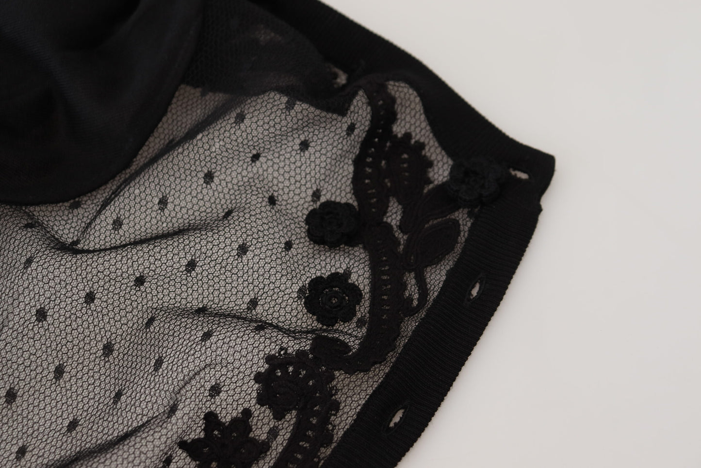 - Elegant Black Floral Lace Cardigan Sweater