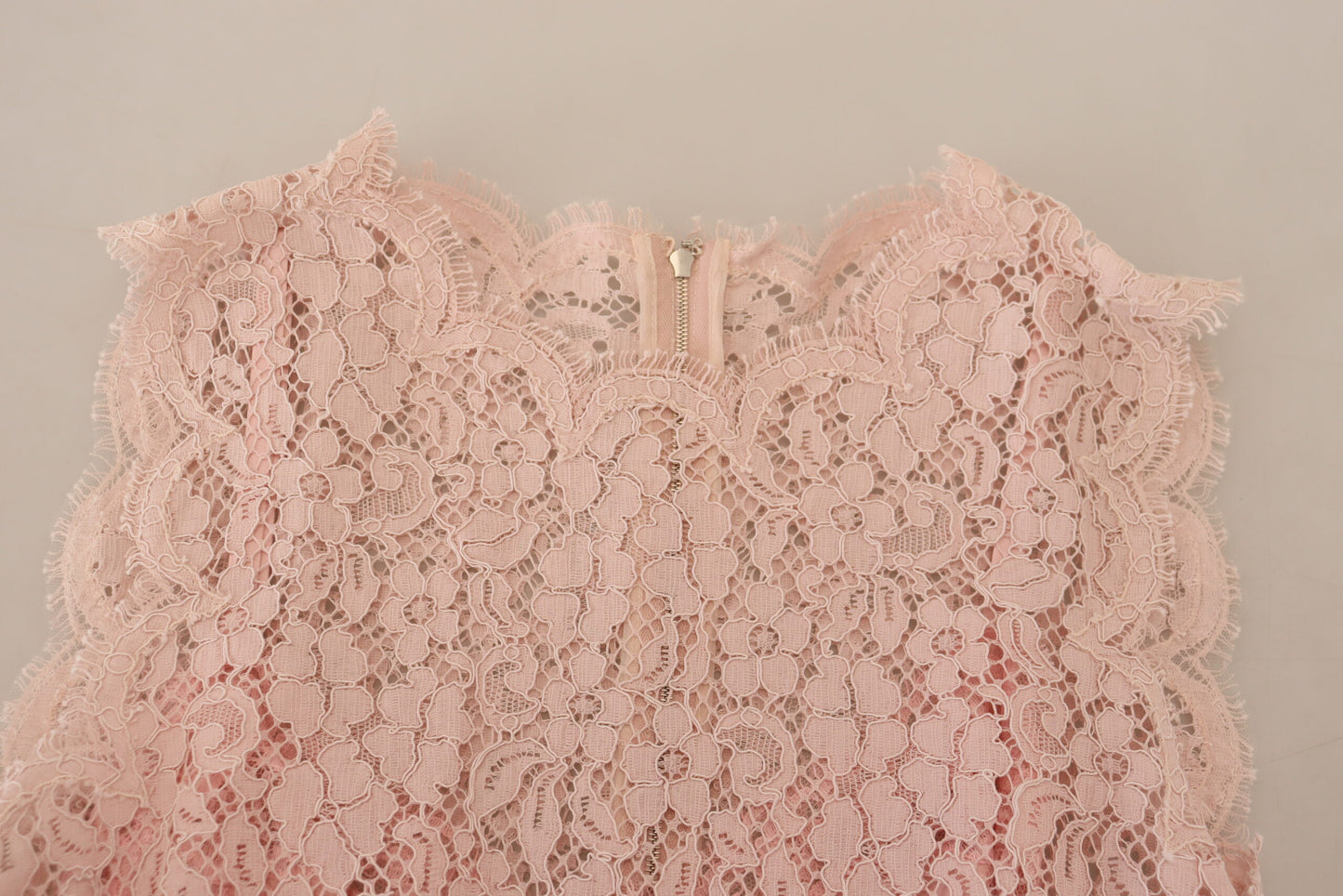 - Elegant Sheer Lace Sleeveless Blouse in Pink