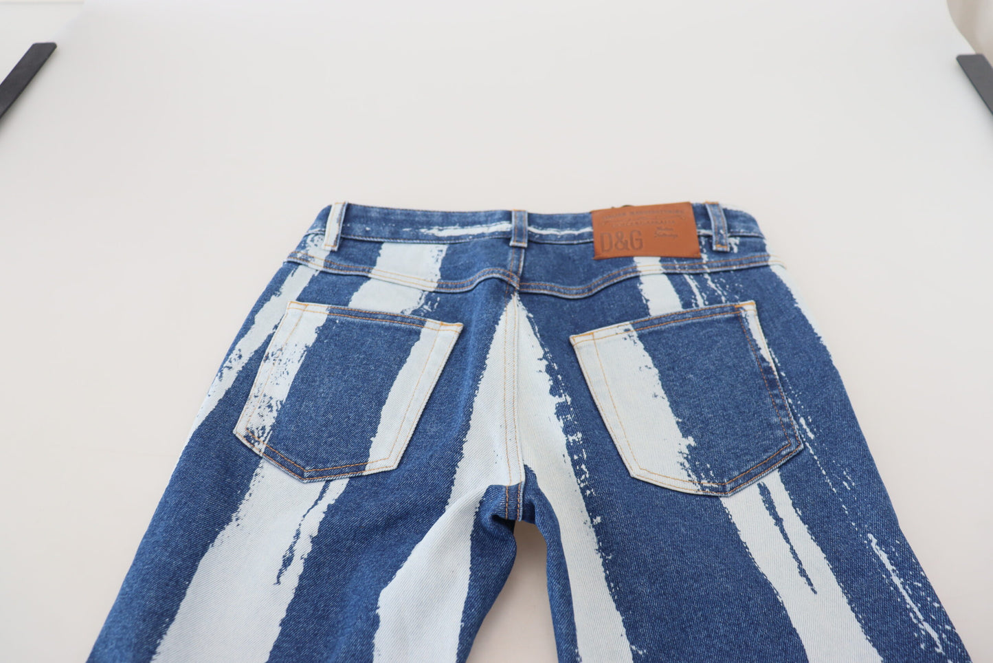 - Sleek Striped Slim Fit Italian Jeans