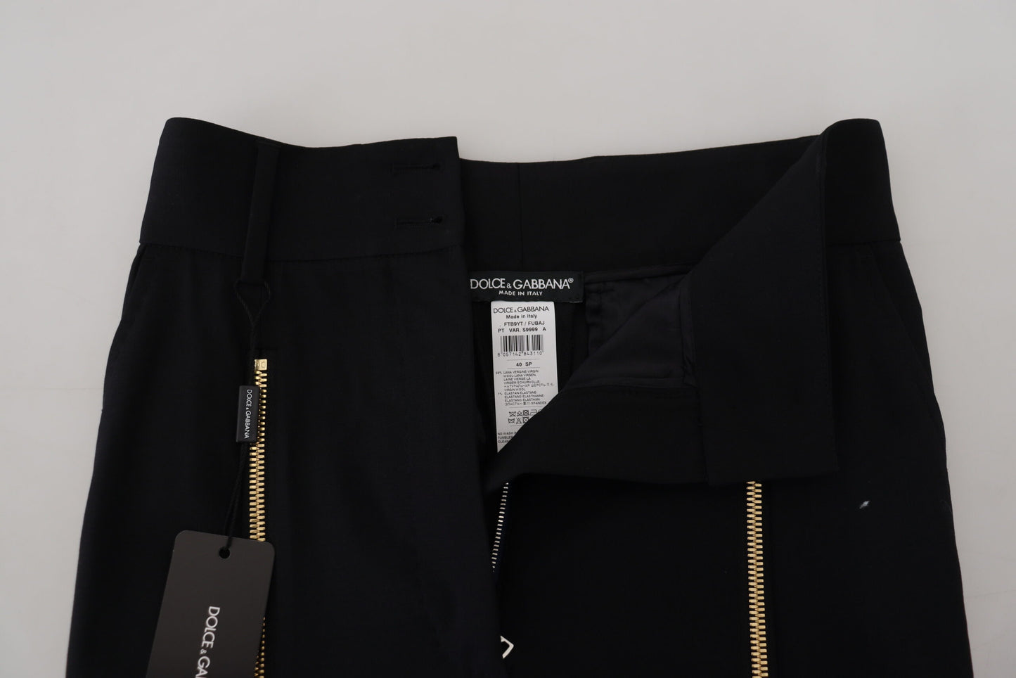 - Elegant High Waist Tapered Wool Pants