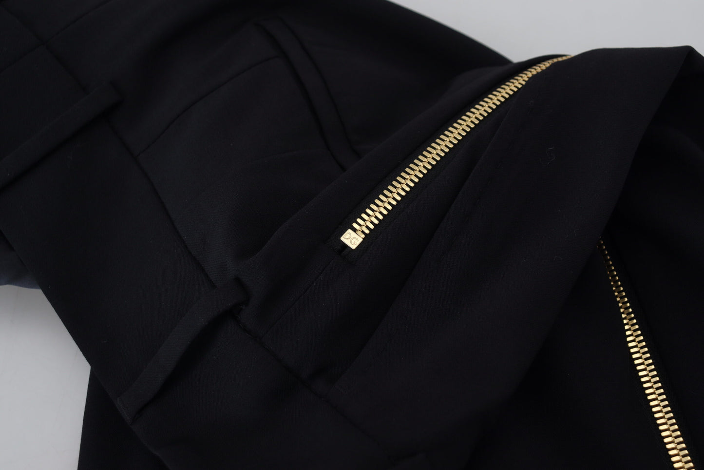 - Elegant High Waist Tapered Wool Pants