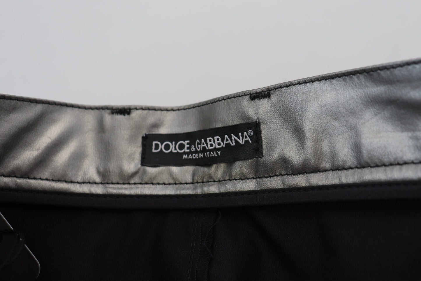 - Elegant High Waist Skinny Pants in Silver