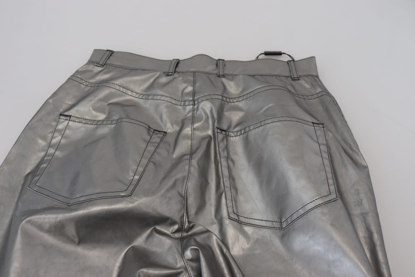 - Elegant High Waist Skinny Pants in Silver