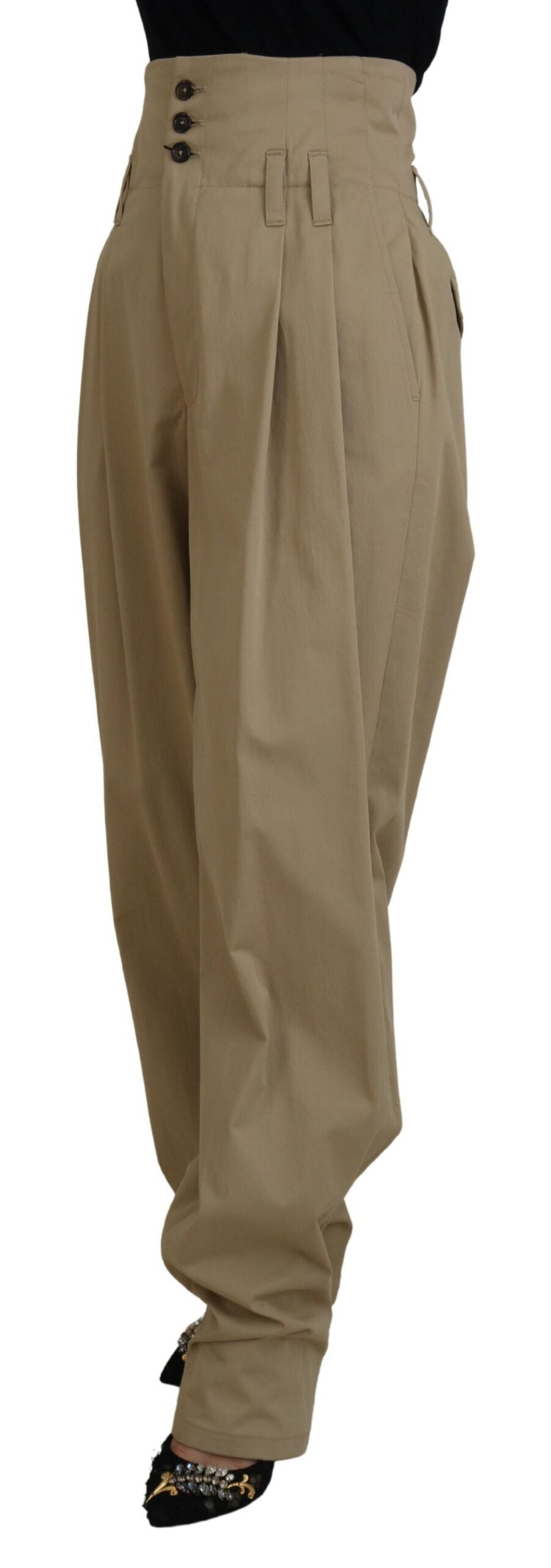 - Elegant High Waist Tapered Trousers
