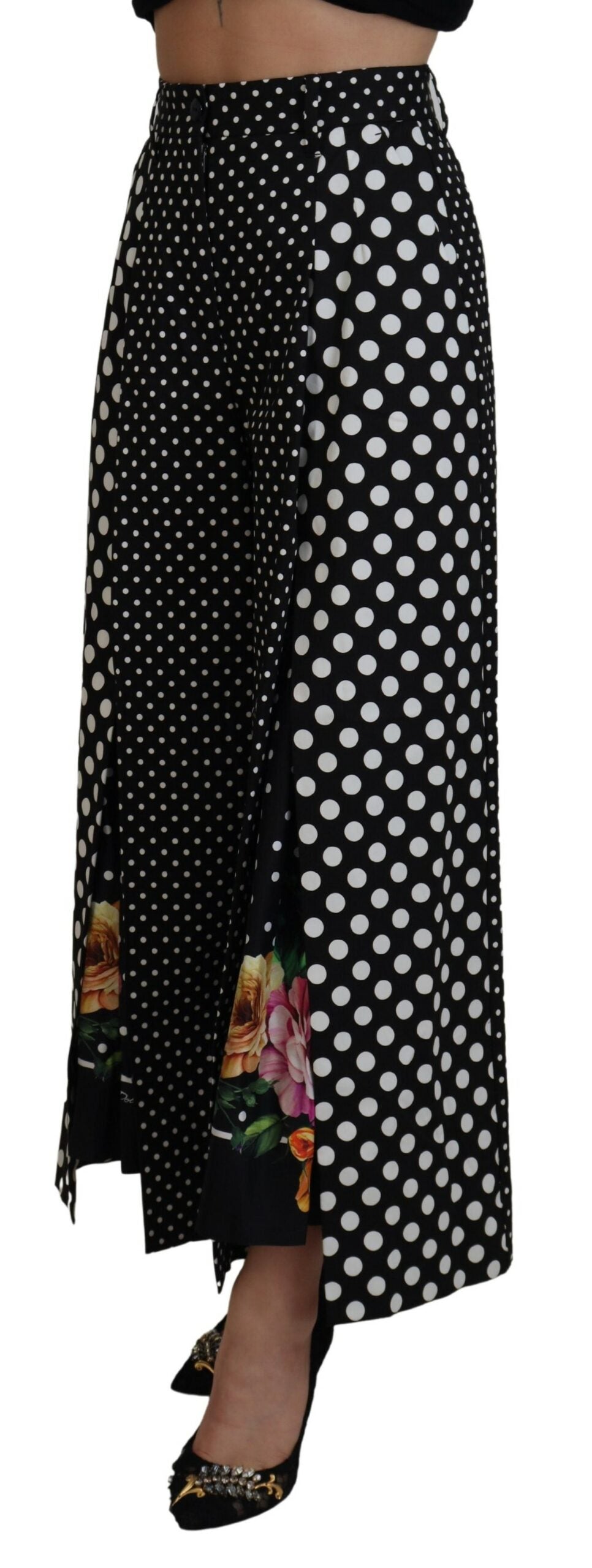 Elegant High-Waist Polka Dot Pants by Dolce & Gabbana