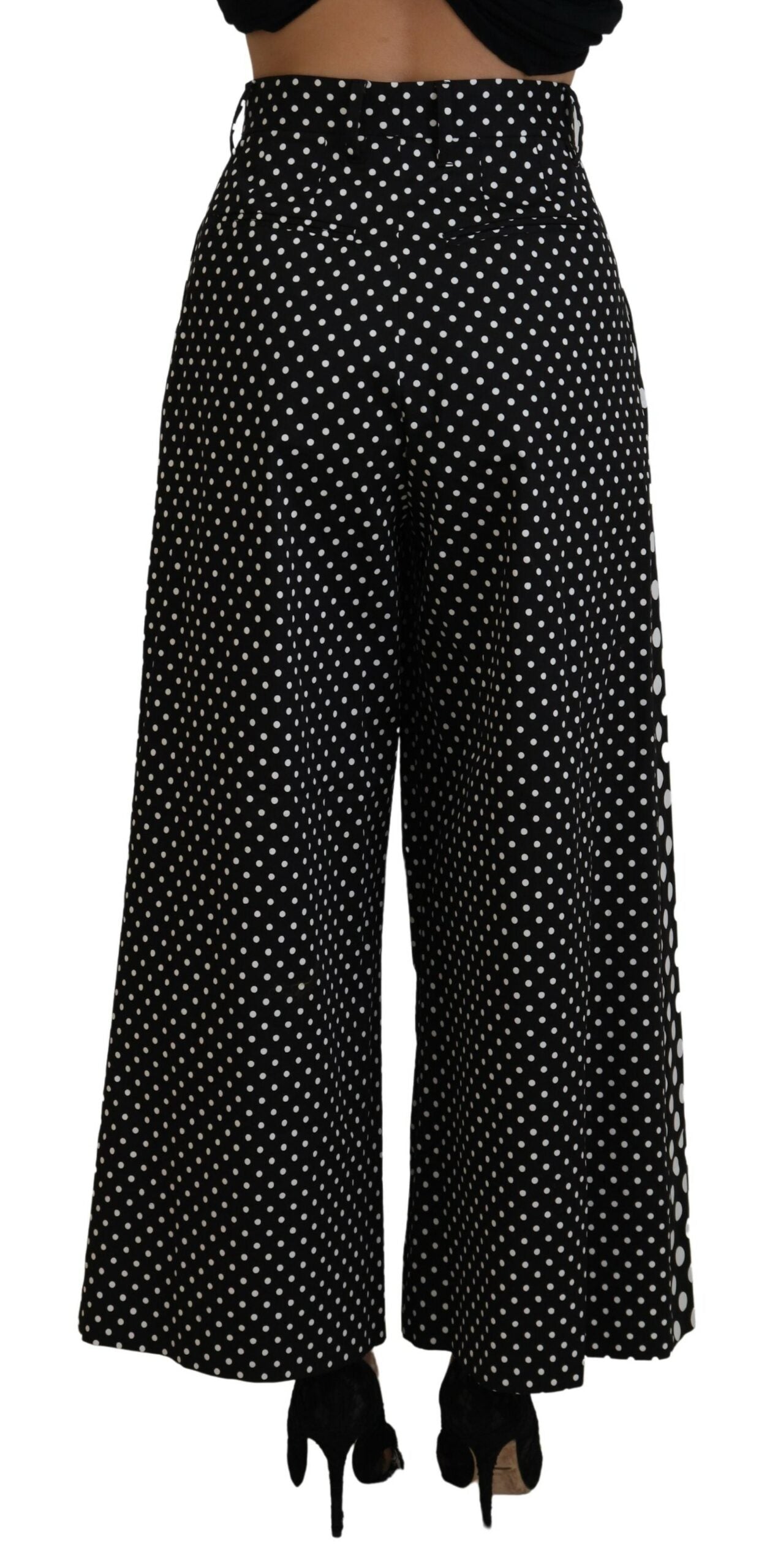 Elegant High-Waist Polka Dot Pants by Dolce & Gabbana