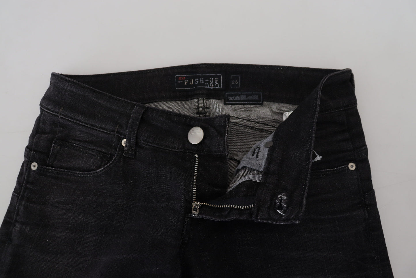 - Chic Black Low Waist Straight Leg Jeans