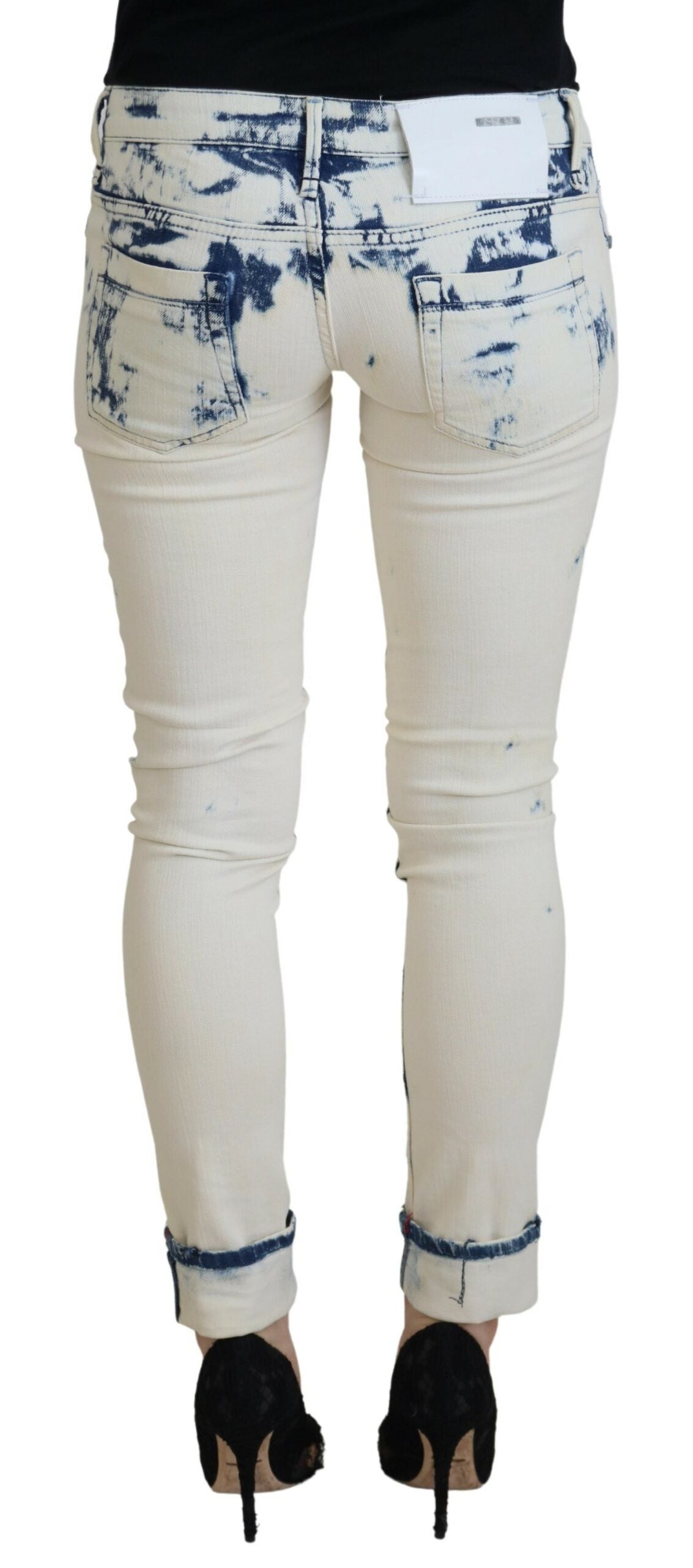 - Chic Low Waist Tattered Skinny Jeans