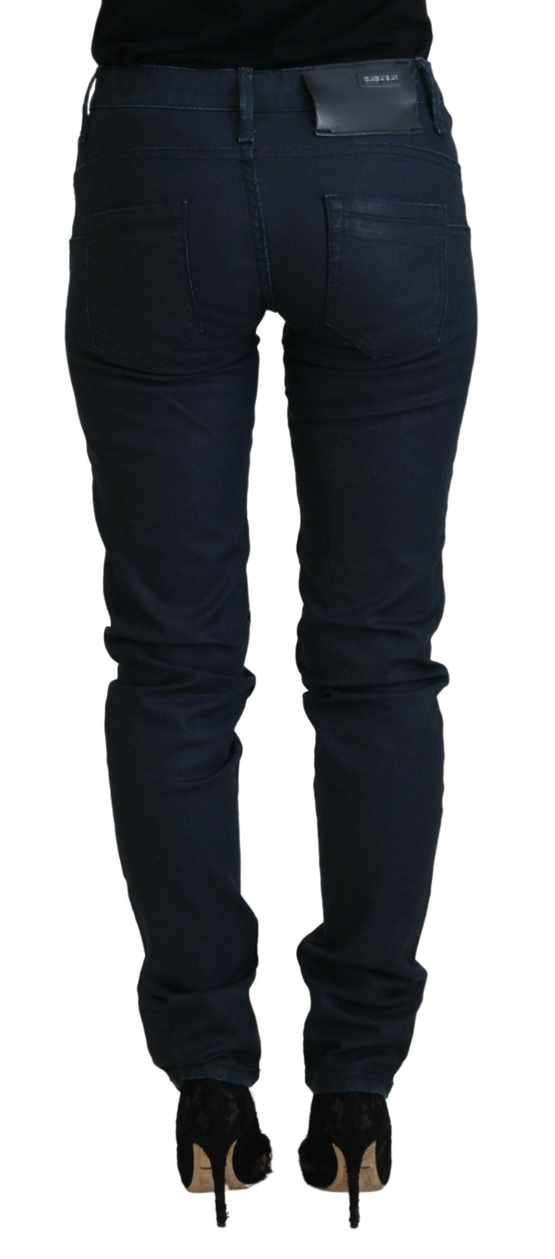 - Chic Low Waist Skinny Jeans in Blue