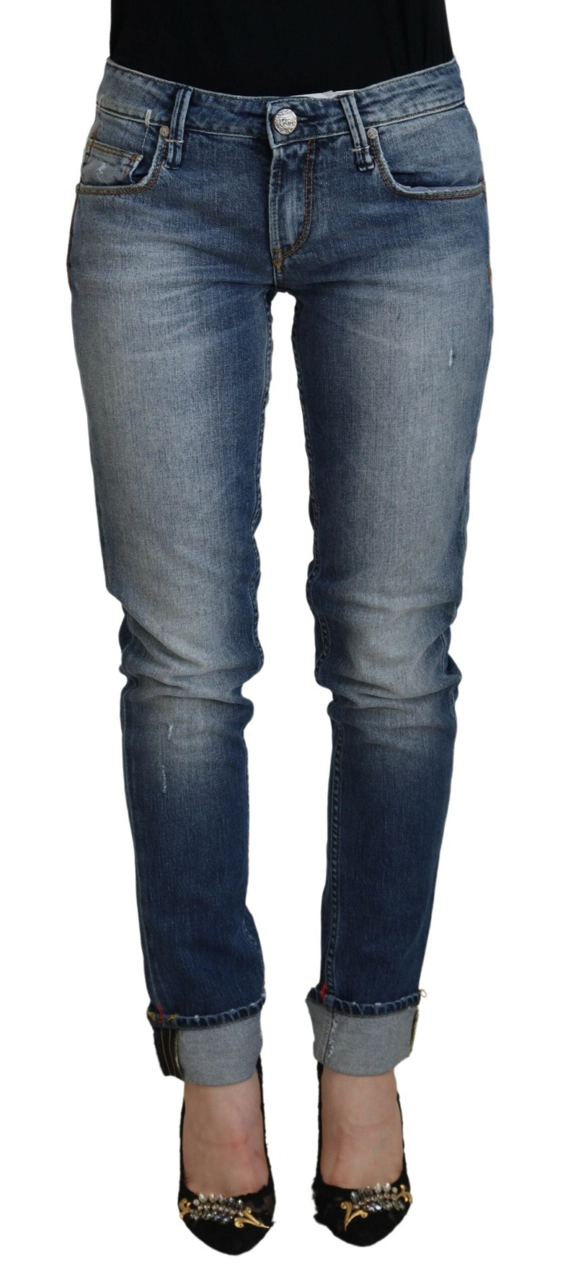 - Sleek Skinny Low Waist Denim Jeans