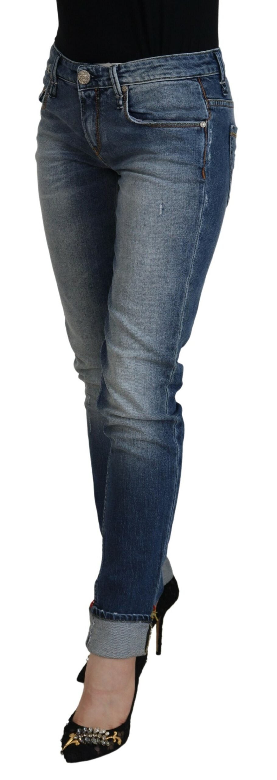 - Sleek Skinny Low Waist Denim Jeans