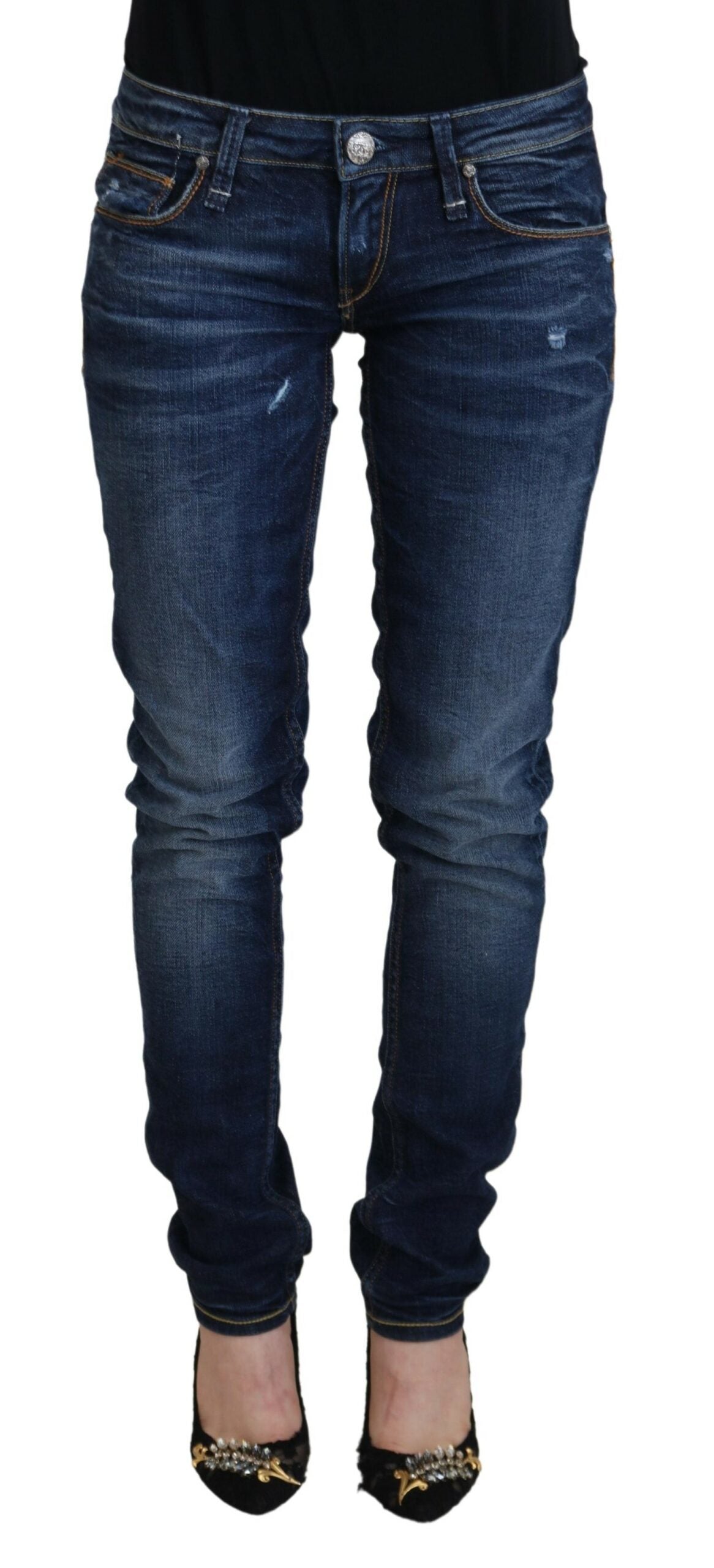 - Chic Low Waist Designer Skinny Jeans