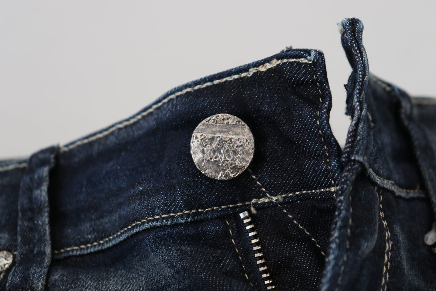 - Chic Blue Washed Skinny Low Waist Jeans