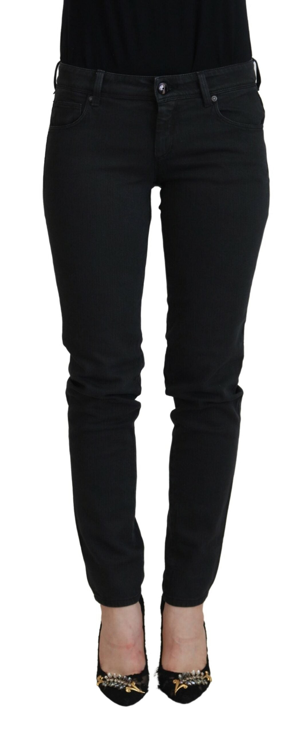 - Chic Low Waist Black Skinny Jeans