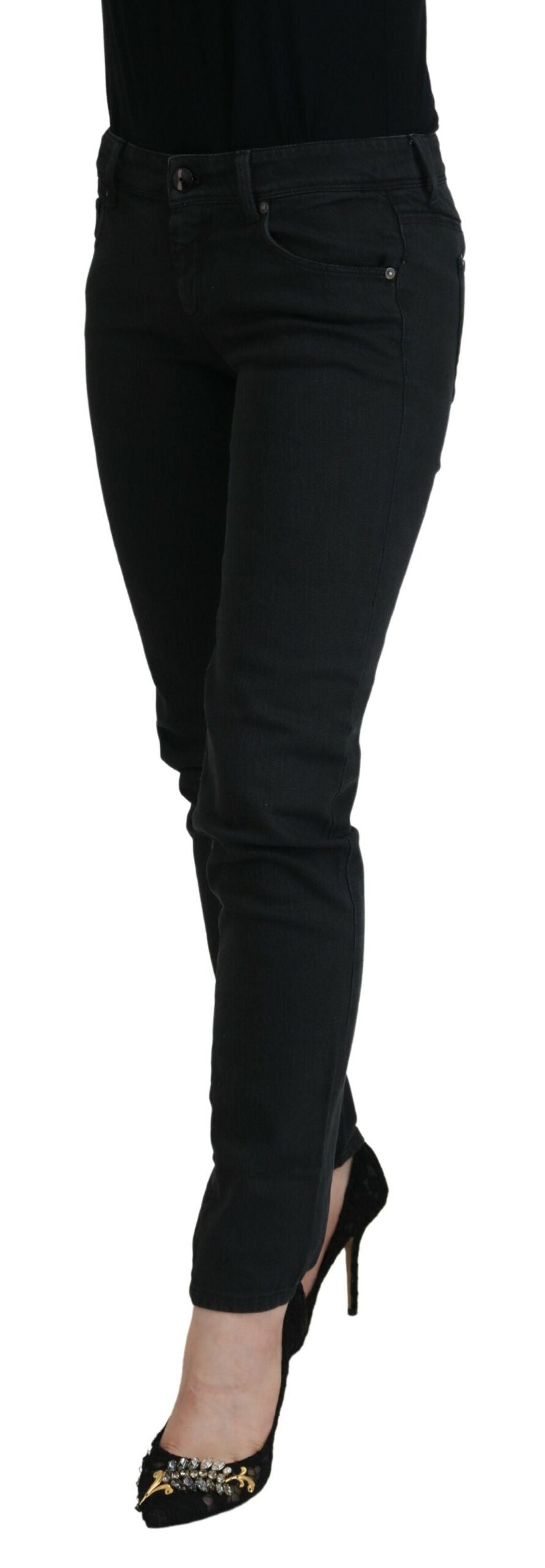 - Chic Low Waist Black Skinny Jeans