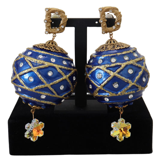 - Elegant Dangling Crystal Christmas Ball Earrings