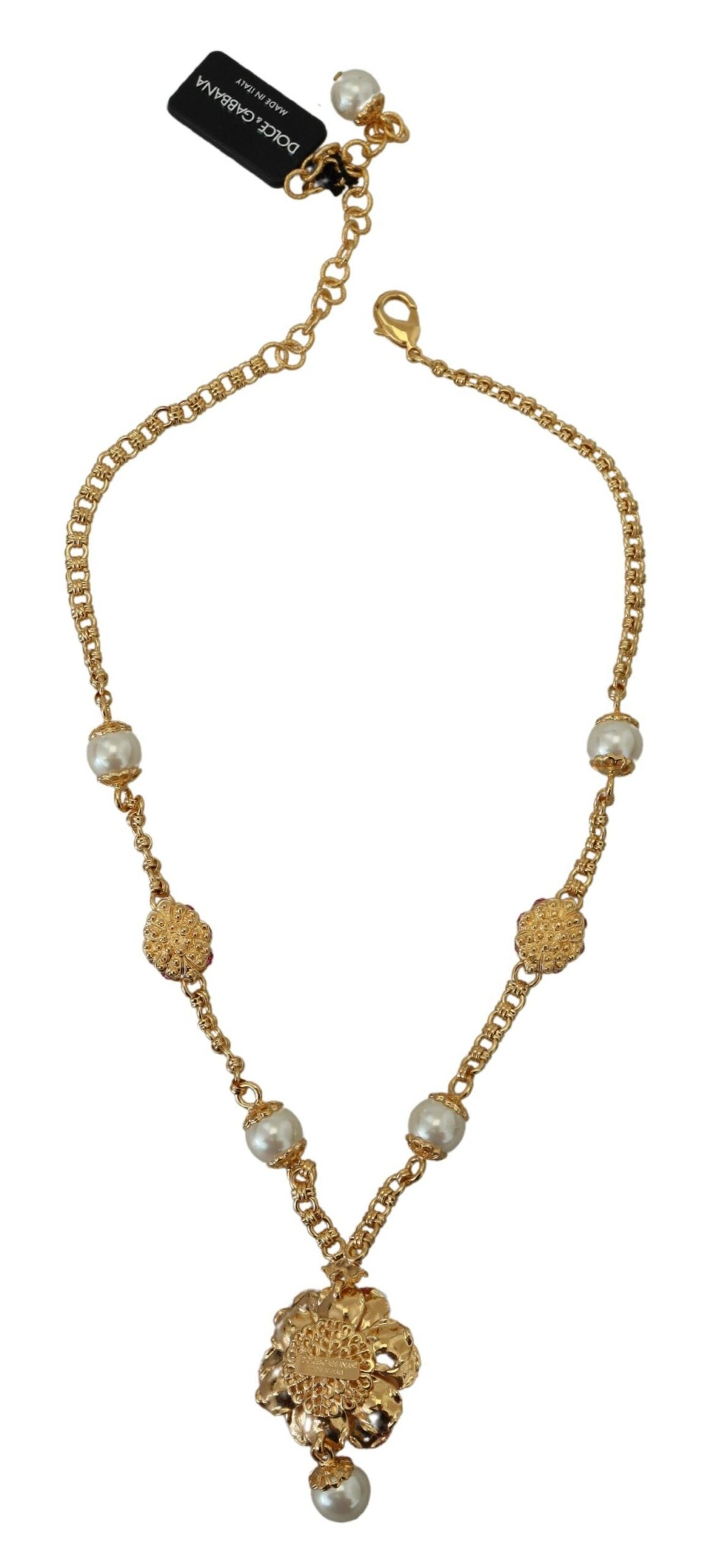- Elegant Floral Statement Charm Necklace