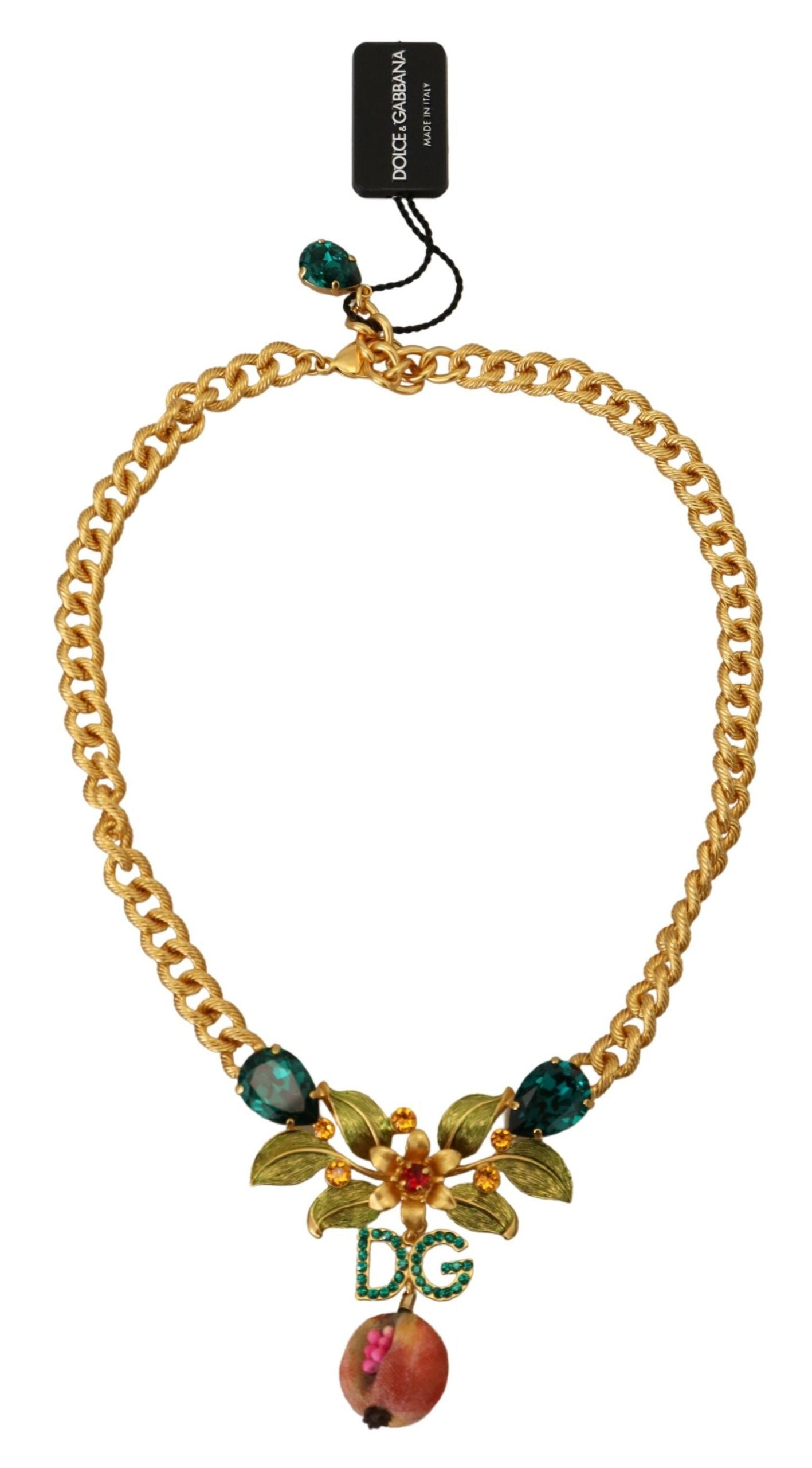 Elegant Gold-Tone Floral Fruit Necklace - The Luxe Alliance