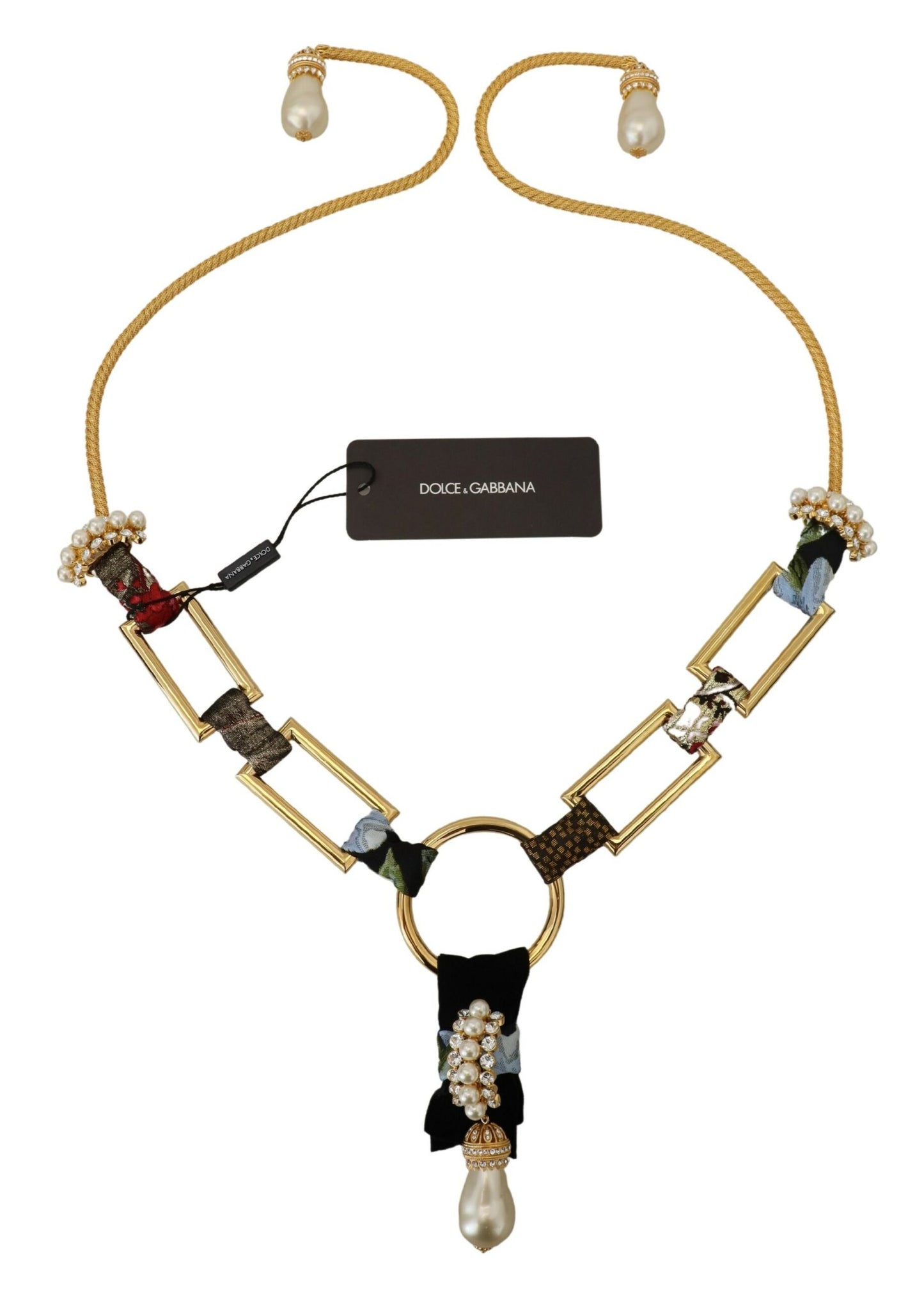 - Elegant Gold Brass Pearl Statement Necklace