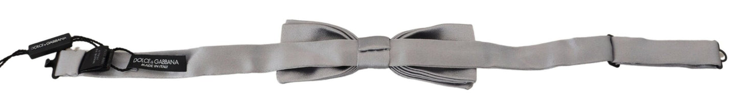 - Elegant Gray Silk Bow Tie