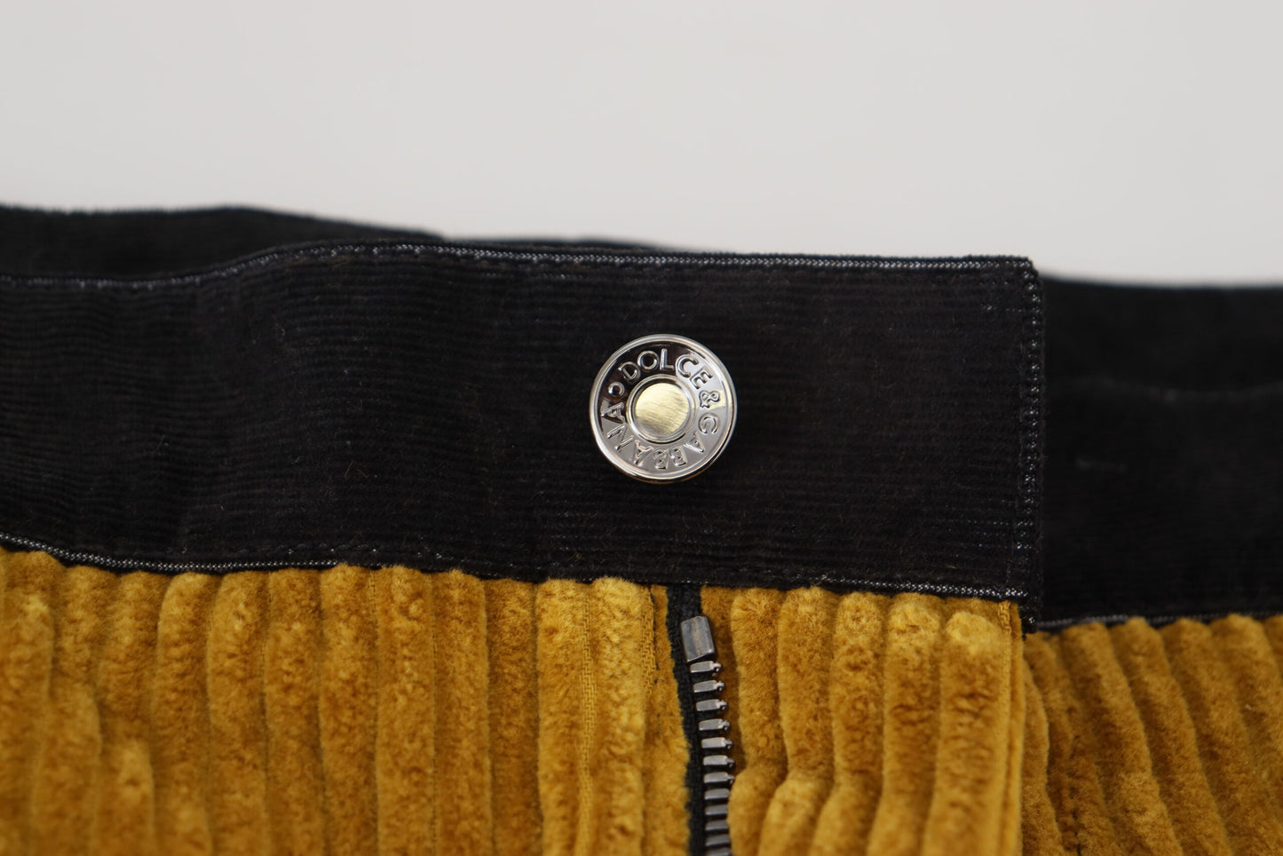- Elegant Black Tapered Trousers with Yellow Accent