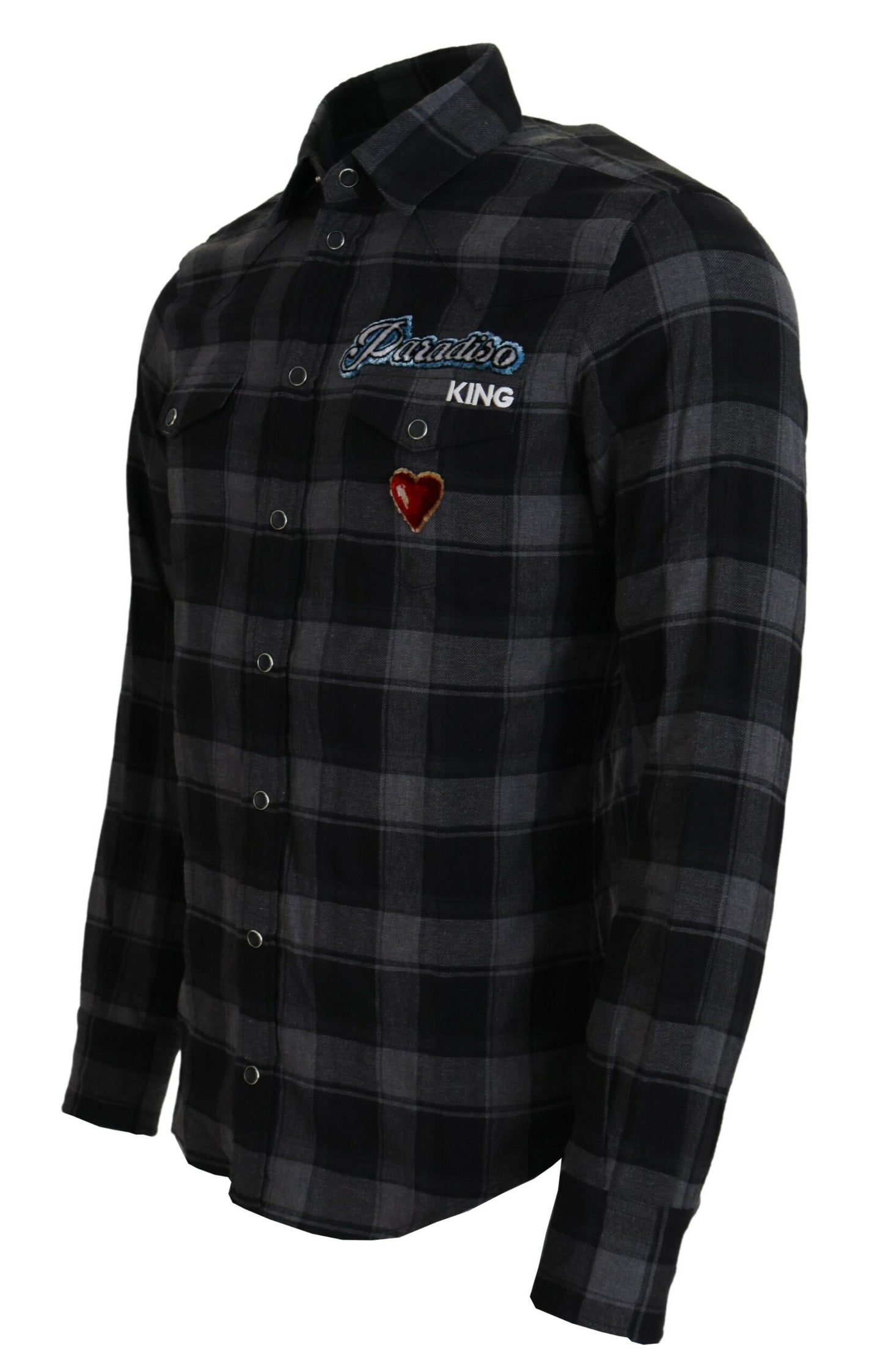 - Elegant Black and Gray Button Down Shirt