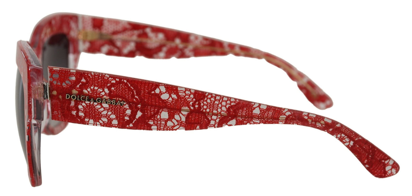 - Elegant Red Lace Detail Sunglasses