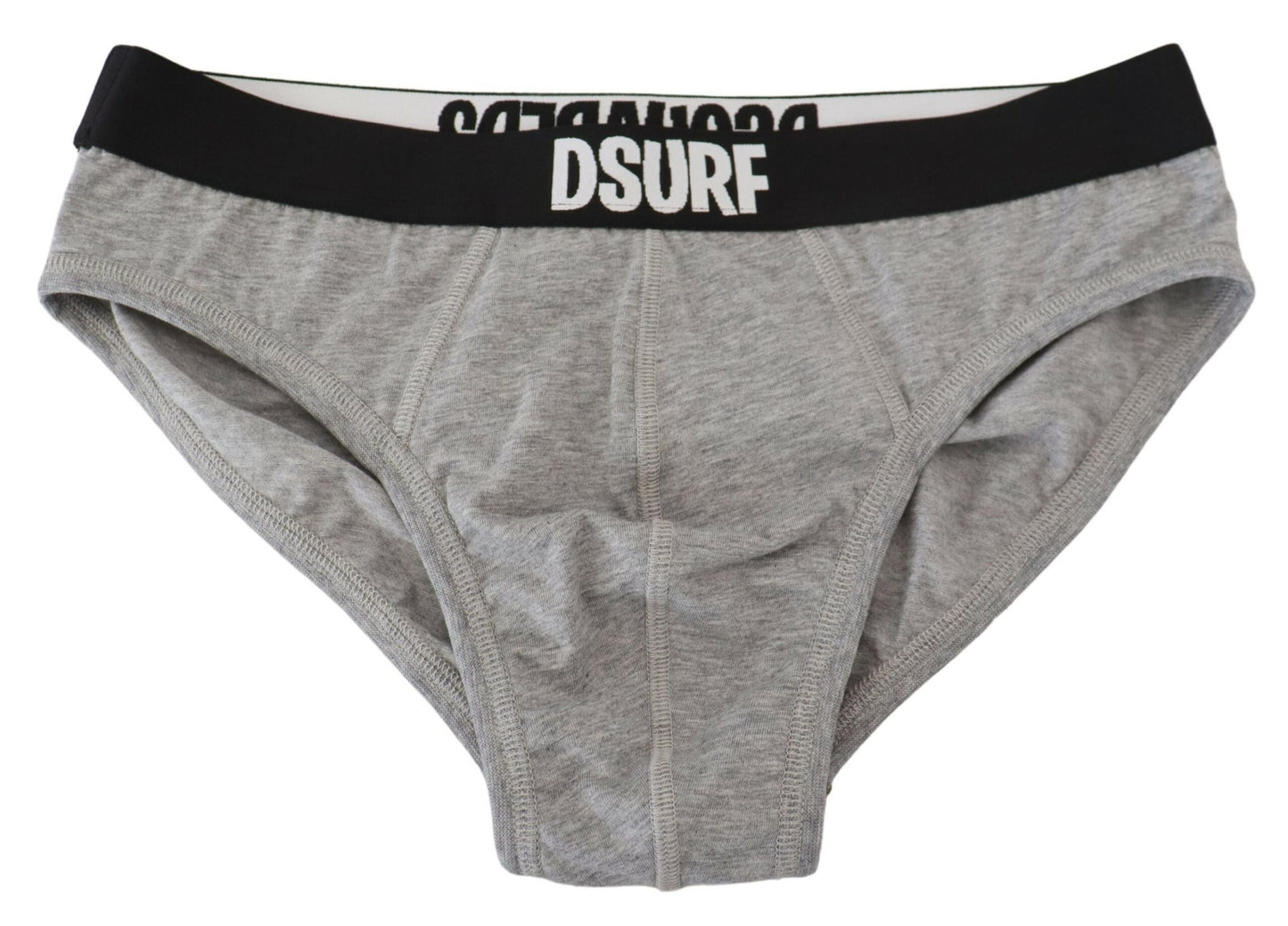- Elegant Gray Cotton Stretch Briefs