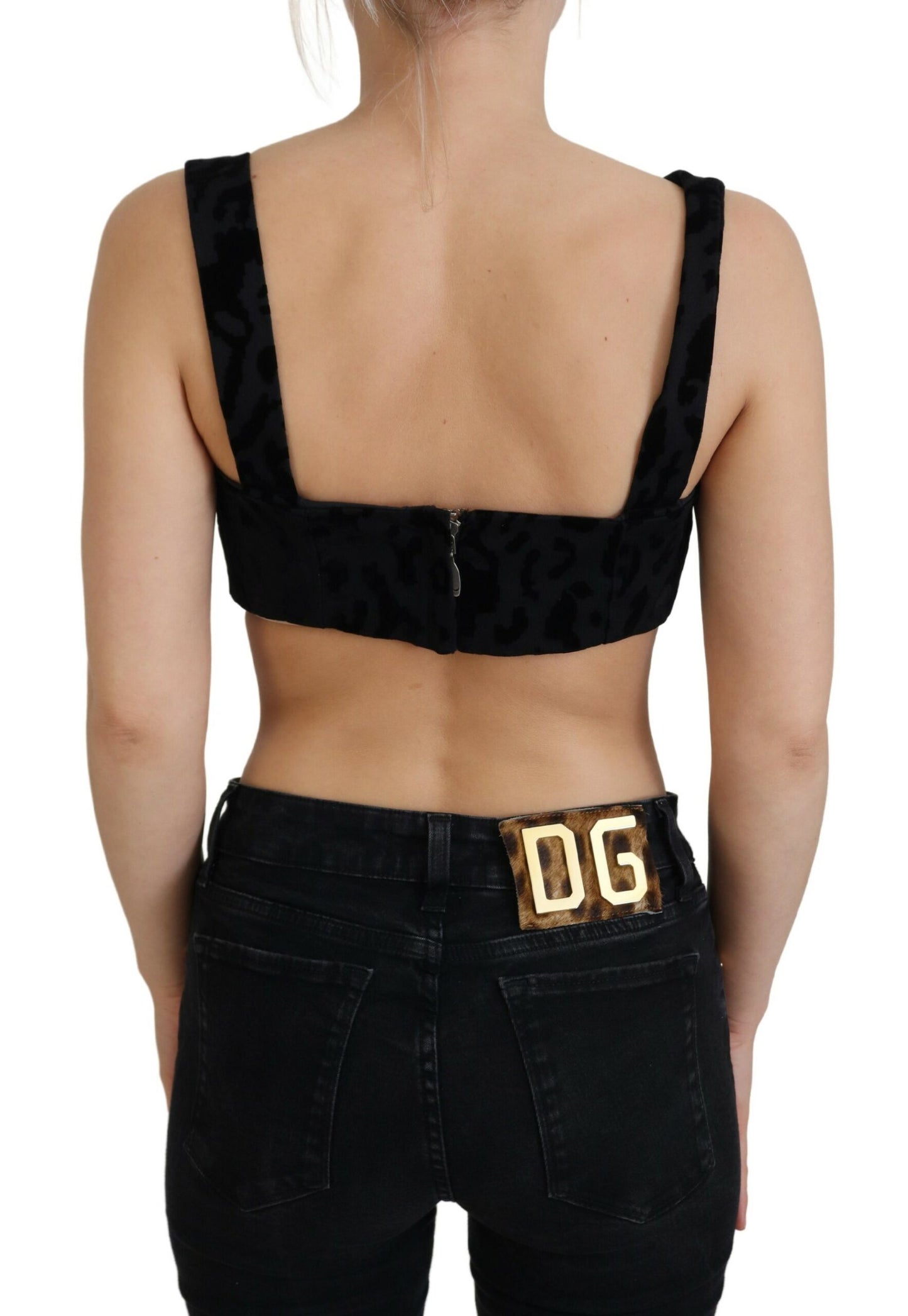 - Elegant Black Cotton Blend Bustier Corset Top