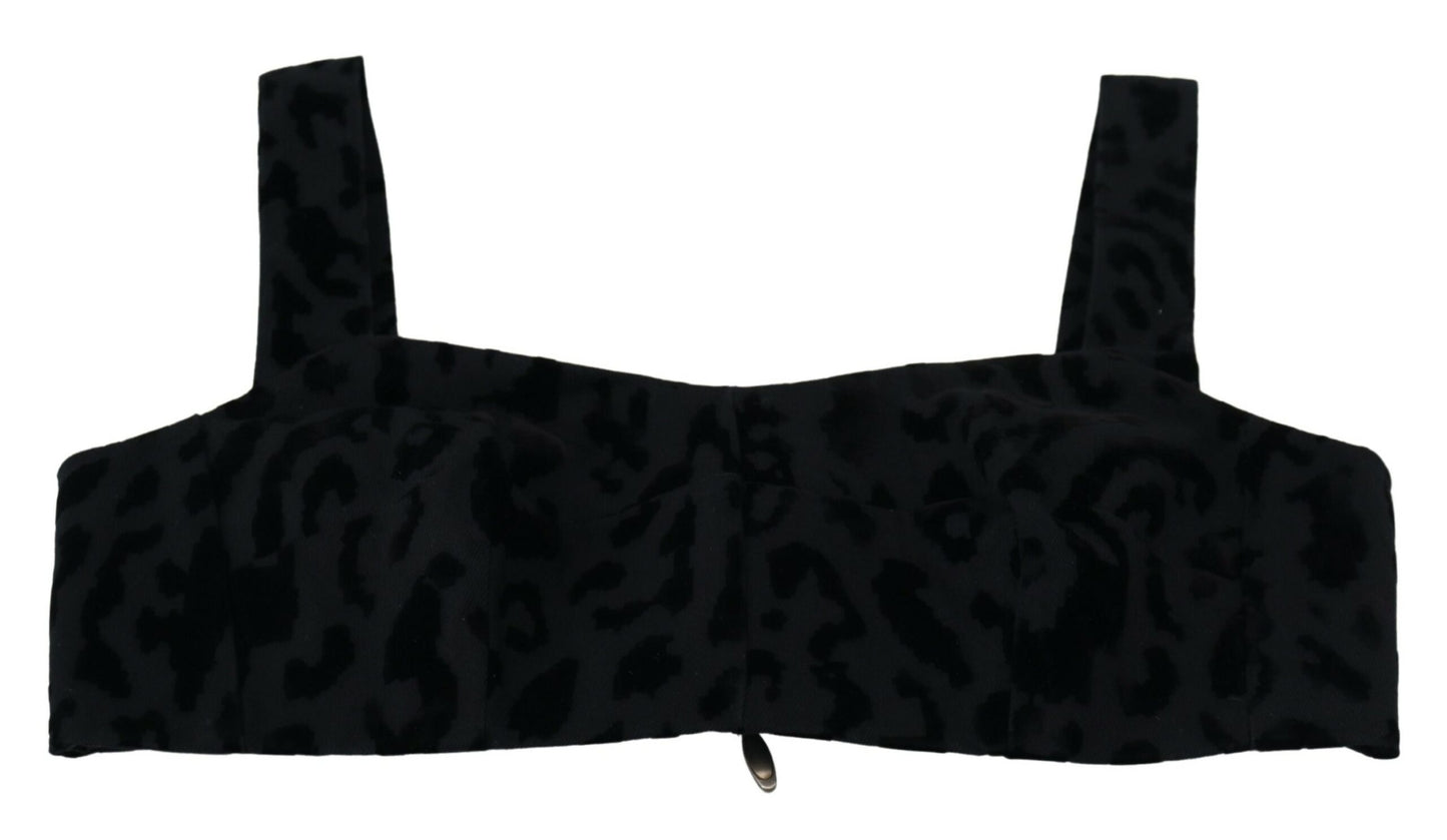 - Elegant Black Cotton Blend Bustier Corset Top