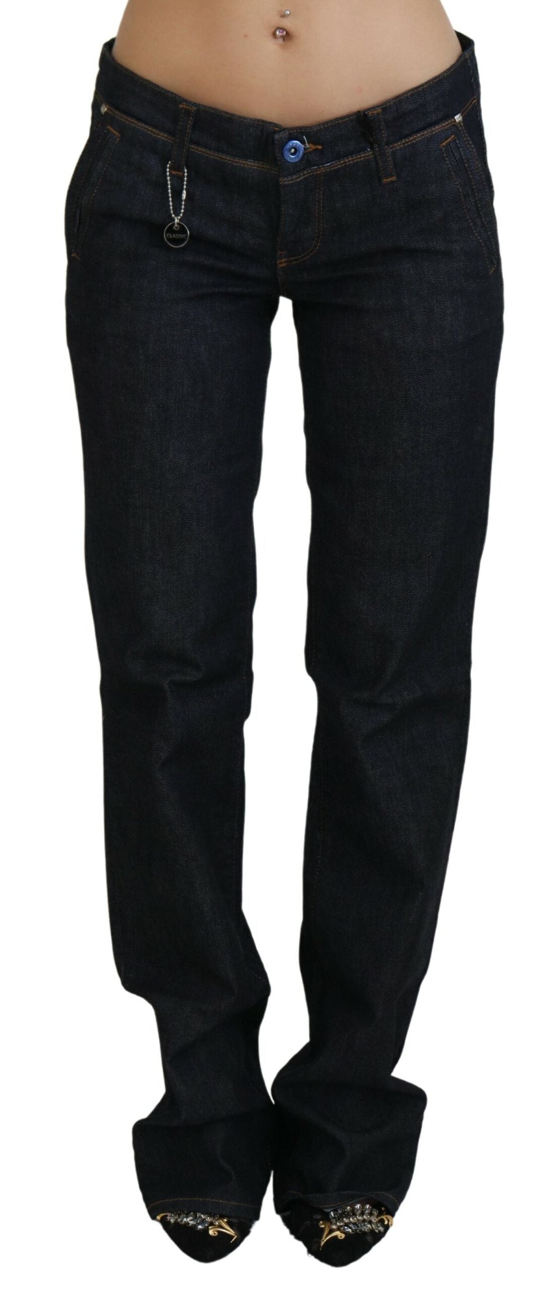- Chic Low Waist Straight Leg Designer Jeans