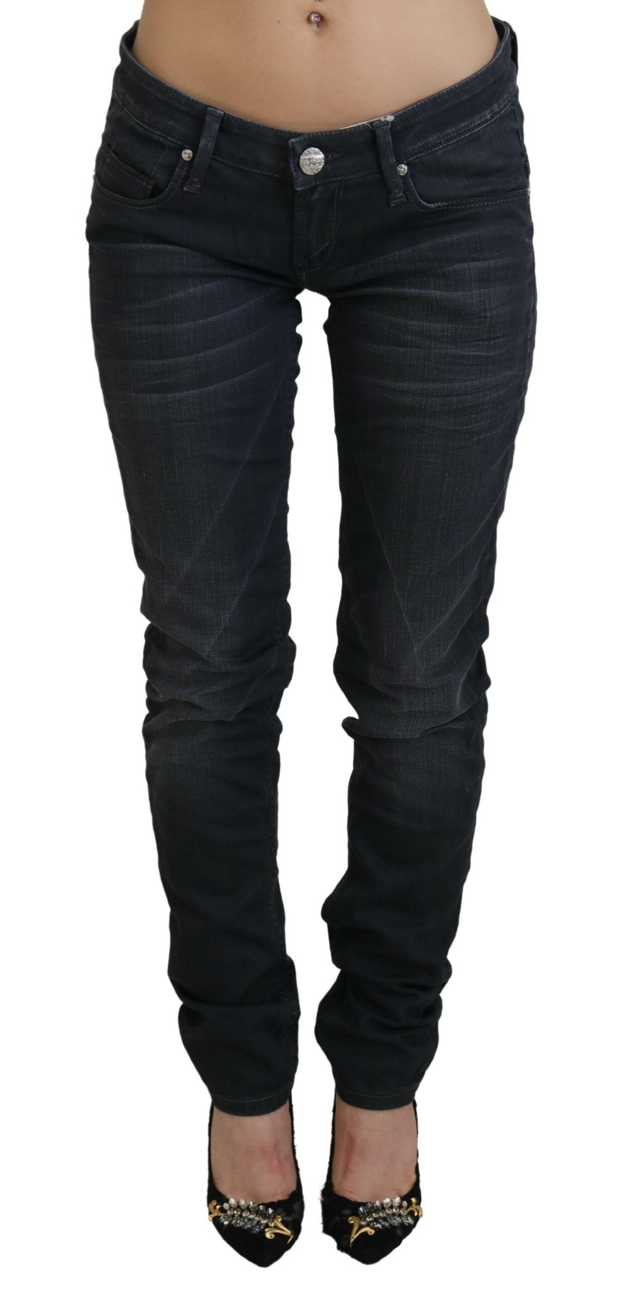 - Sleek Black Washed Slim Fit Denim
