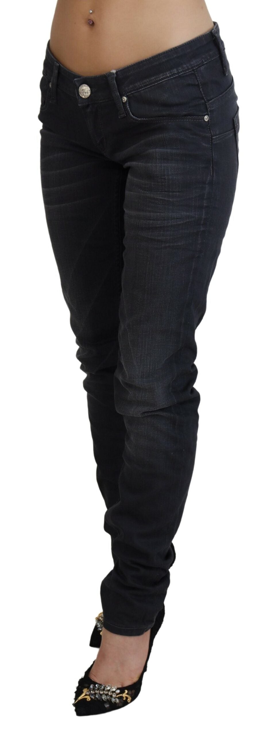 - Sleek Black Washed Slim Fit Denim