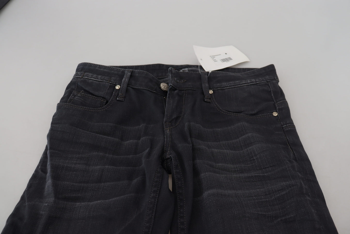 - Sleek Black Washed Slim Fit Denim