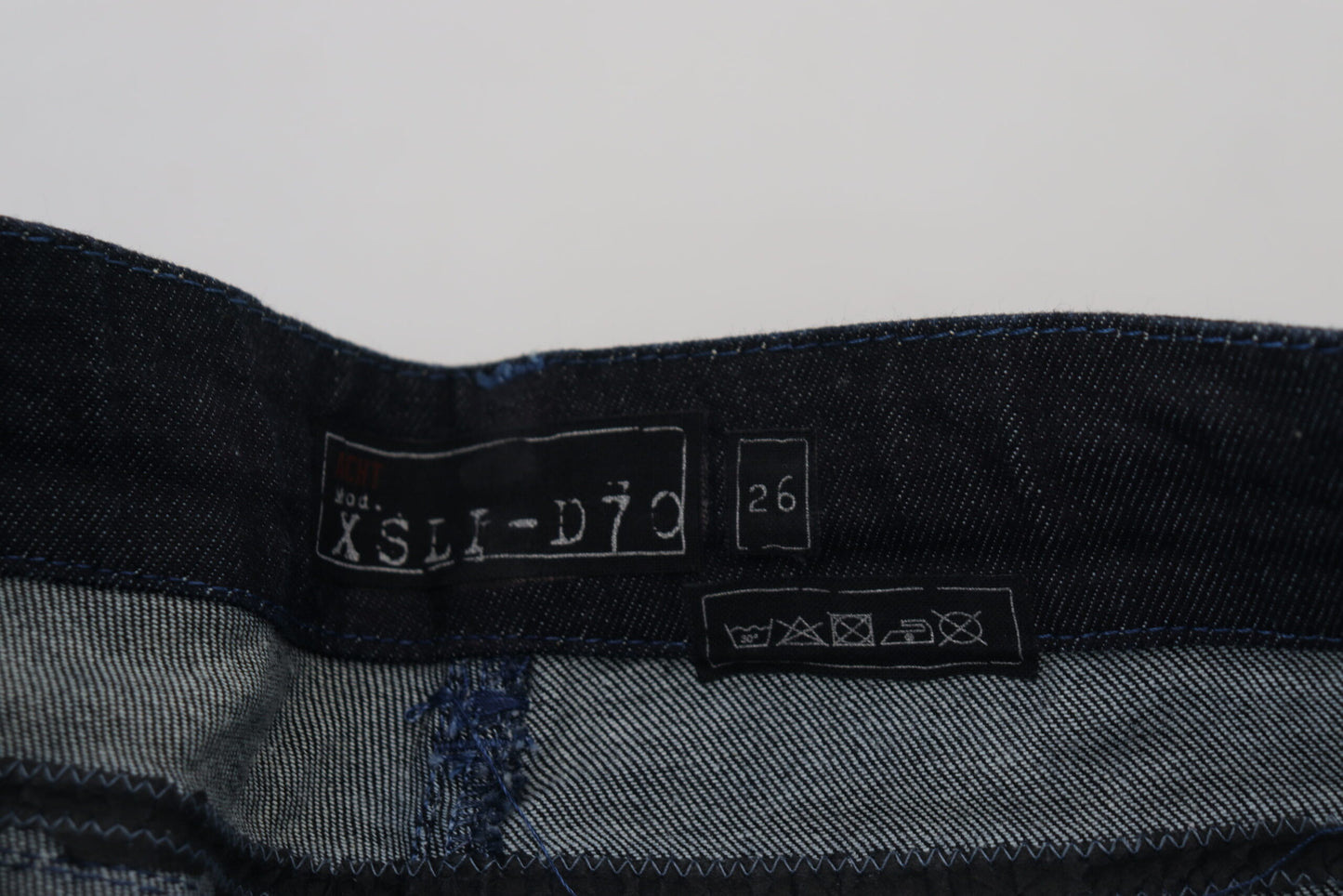 - Chic Slim-Fit Cotton Denim in Dark Blue